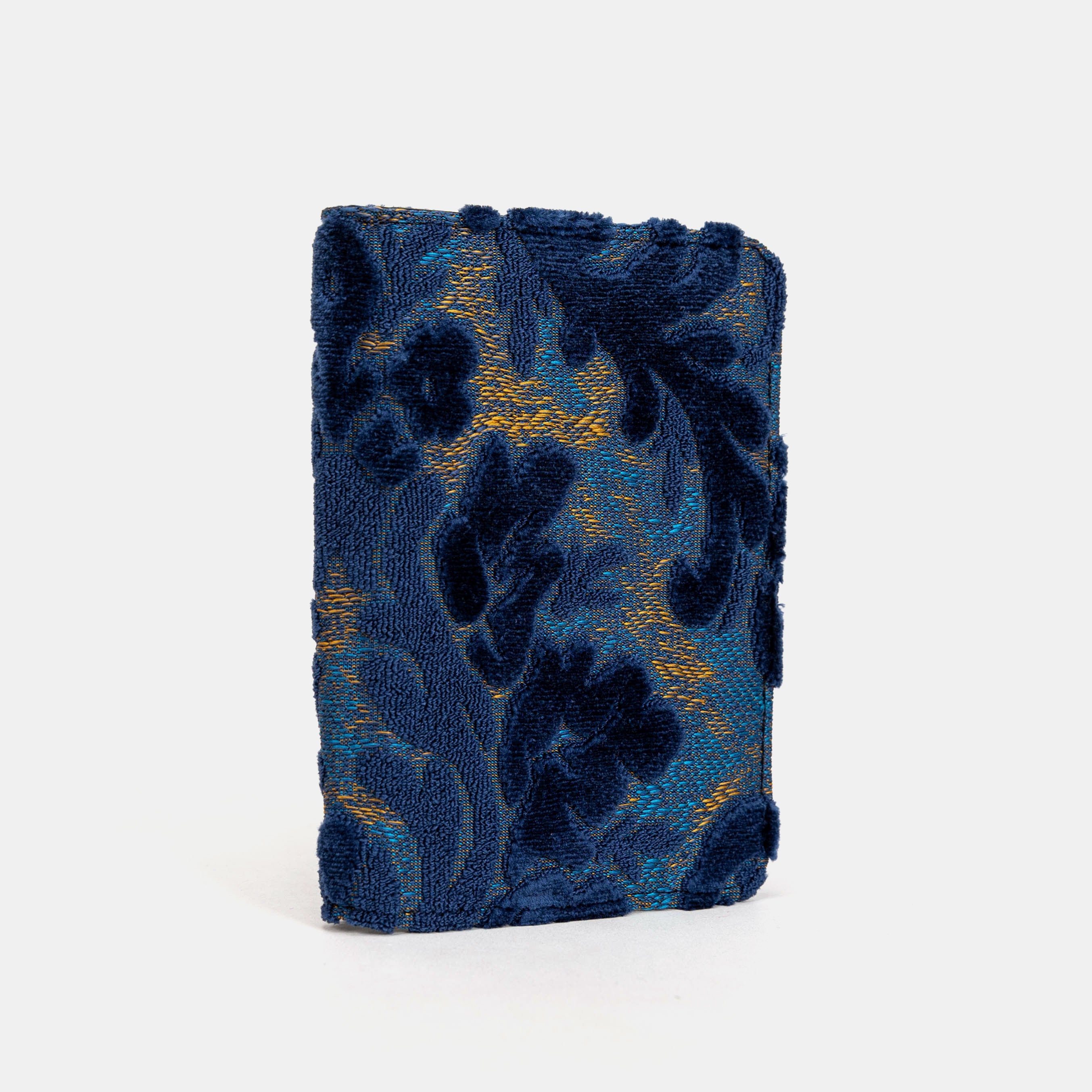 Burnout Velvet Navy Passport Cover Carpetbag of America side