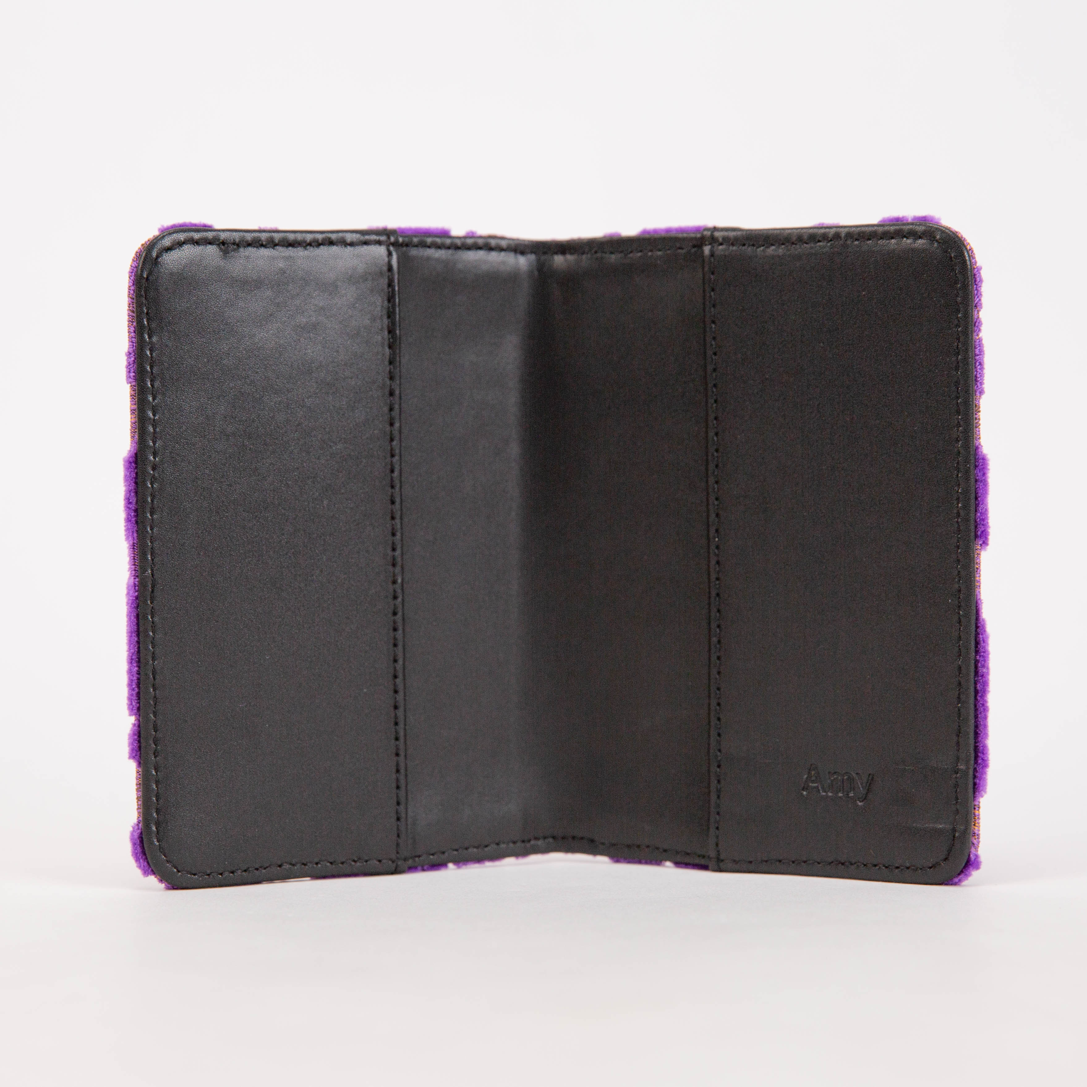 Burnout velvet Purple Passport Cover inside