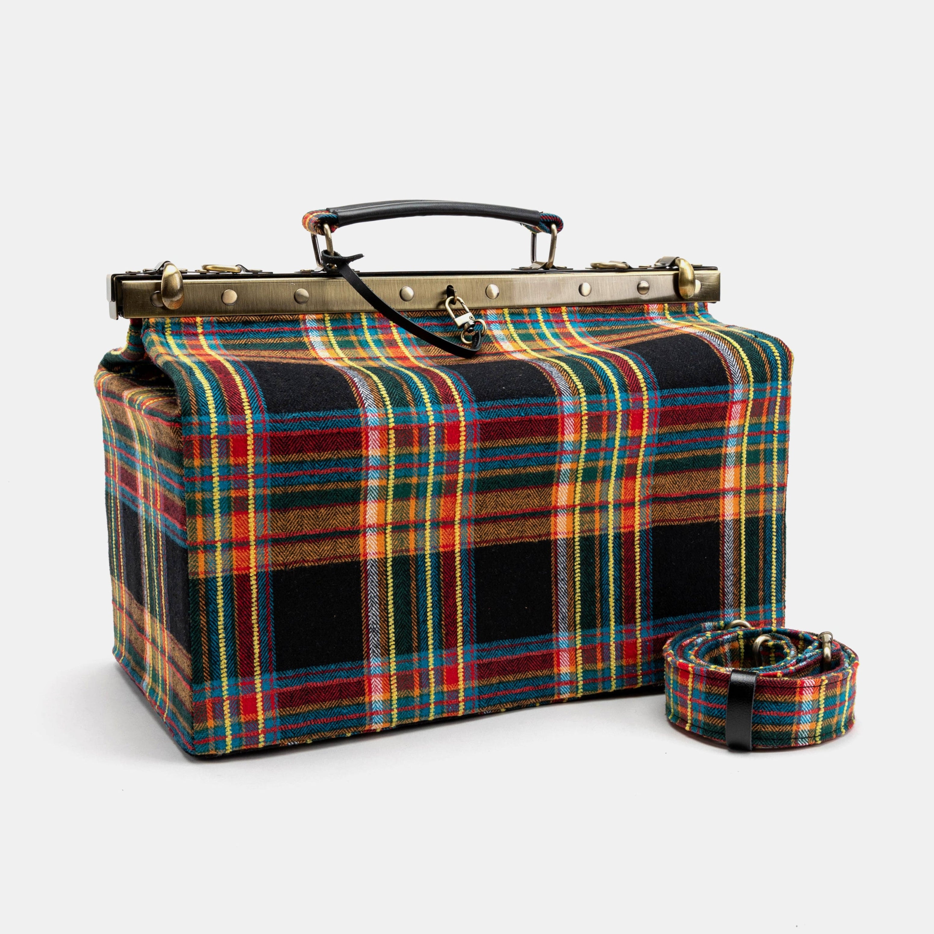 Tartan Stewart Black Genevieve Carpet Gladstone Bag MAIN