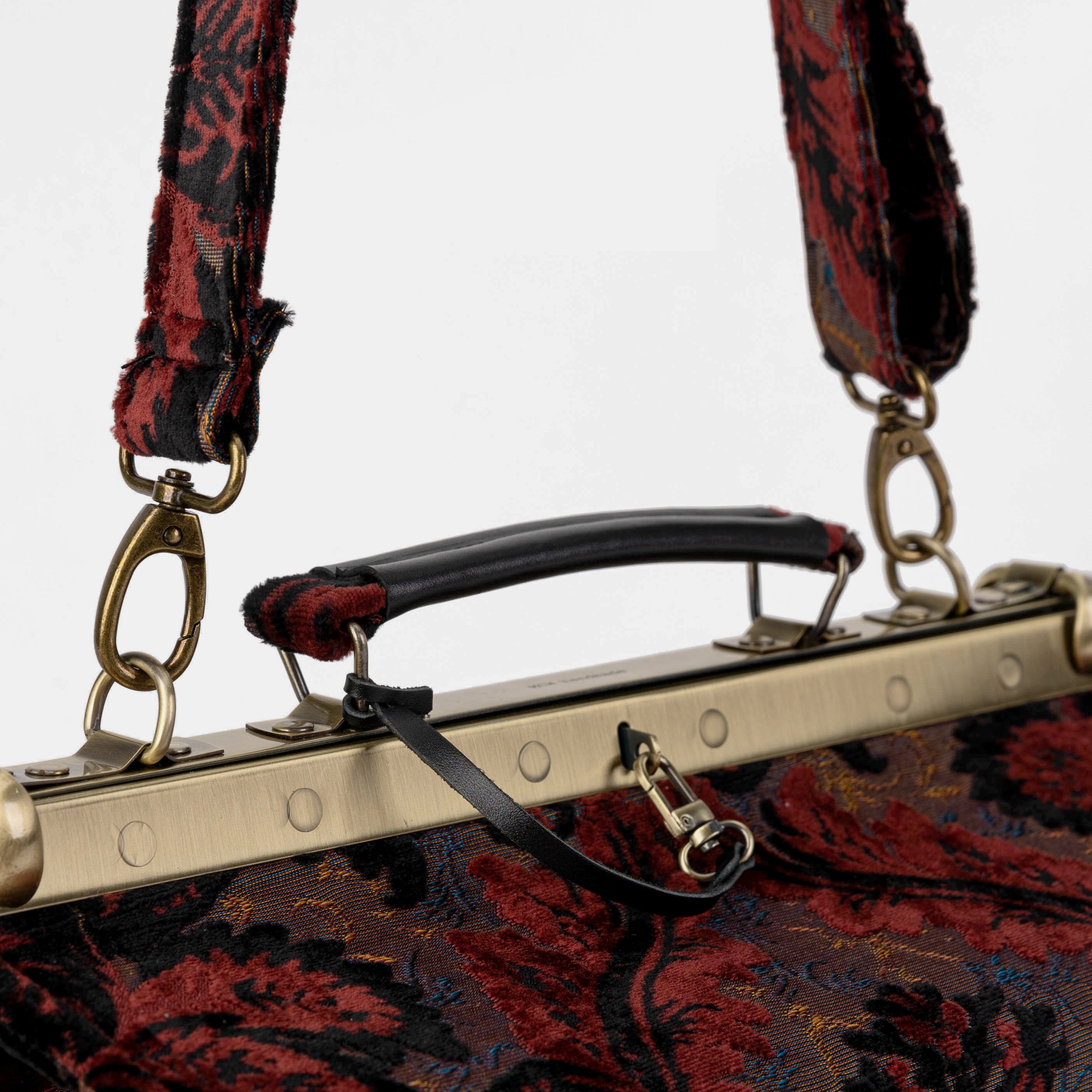 Burnout Velvet Revival Sephia Genevieve Carpet Gladstone Bag