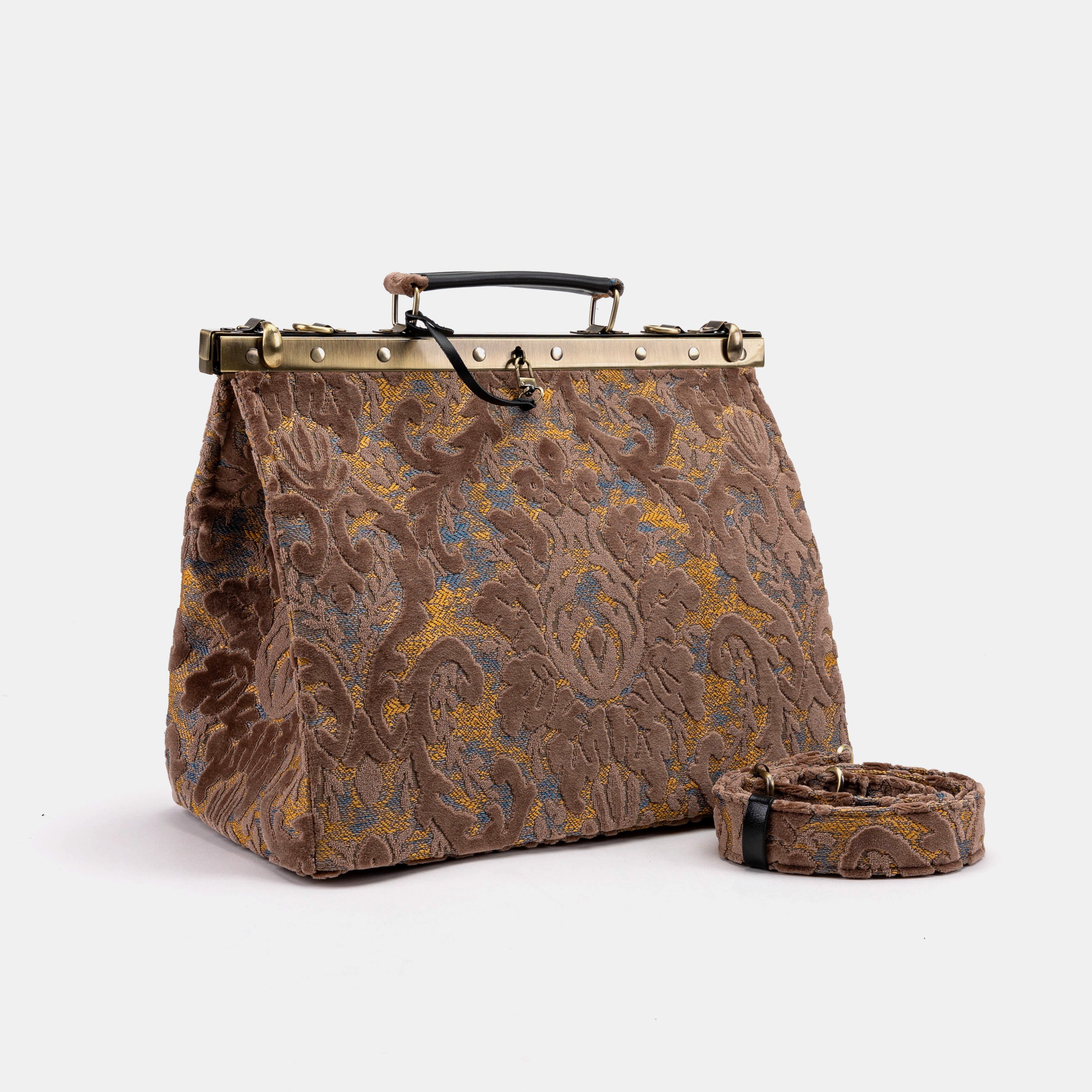 Burnout Velvet Camel Celine Carpet Gladstone Bag main