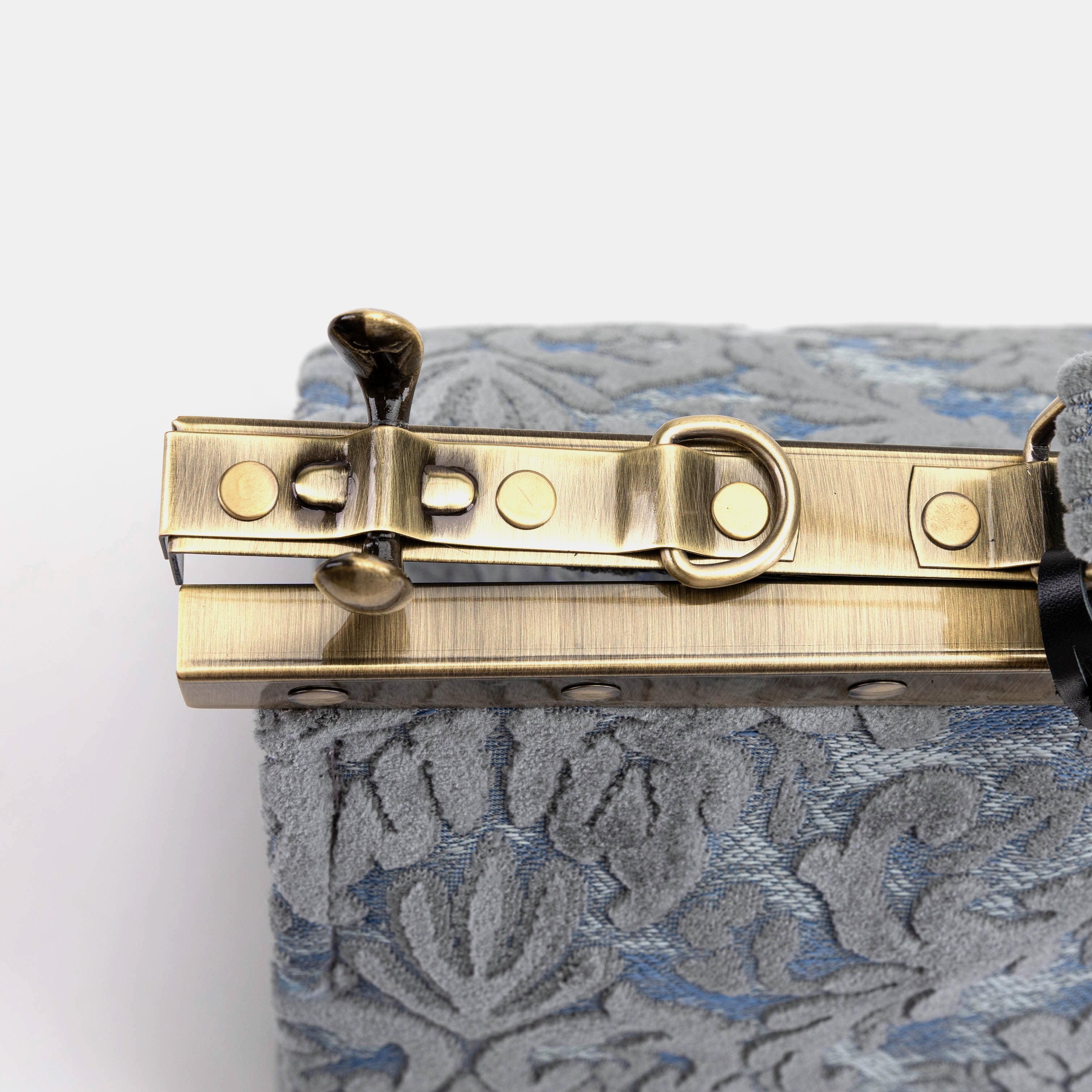 Burnout Velvet Steel Blue Celine Carpet Gladstone Bag frame