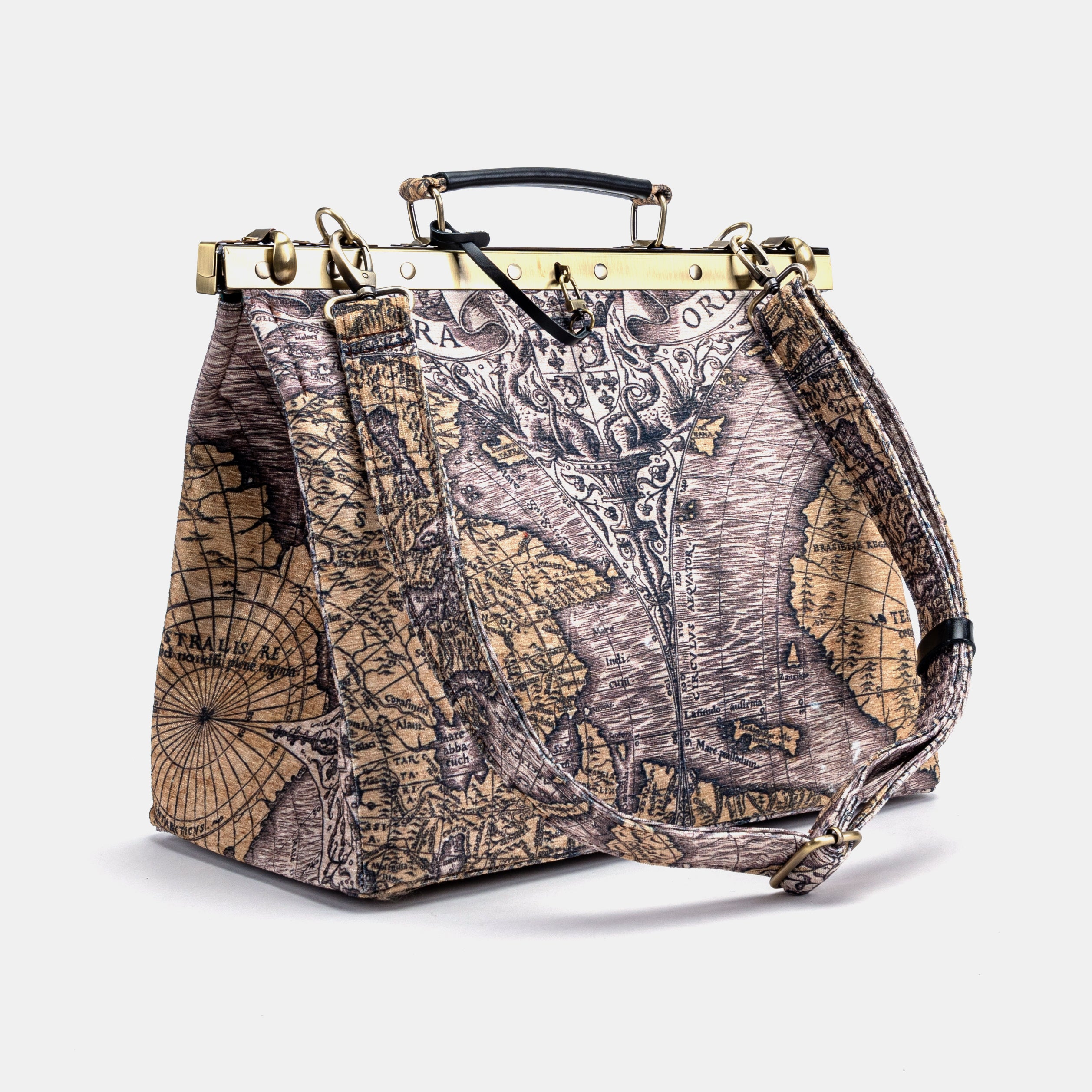 Ancient World Map Celine Carpet Gladstone Bag of America with shoulder strap