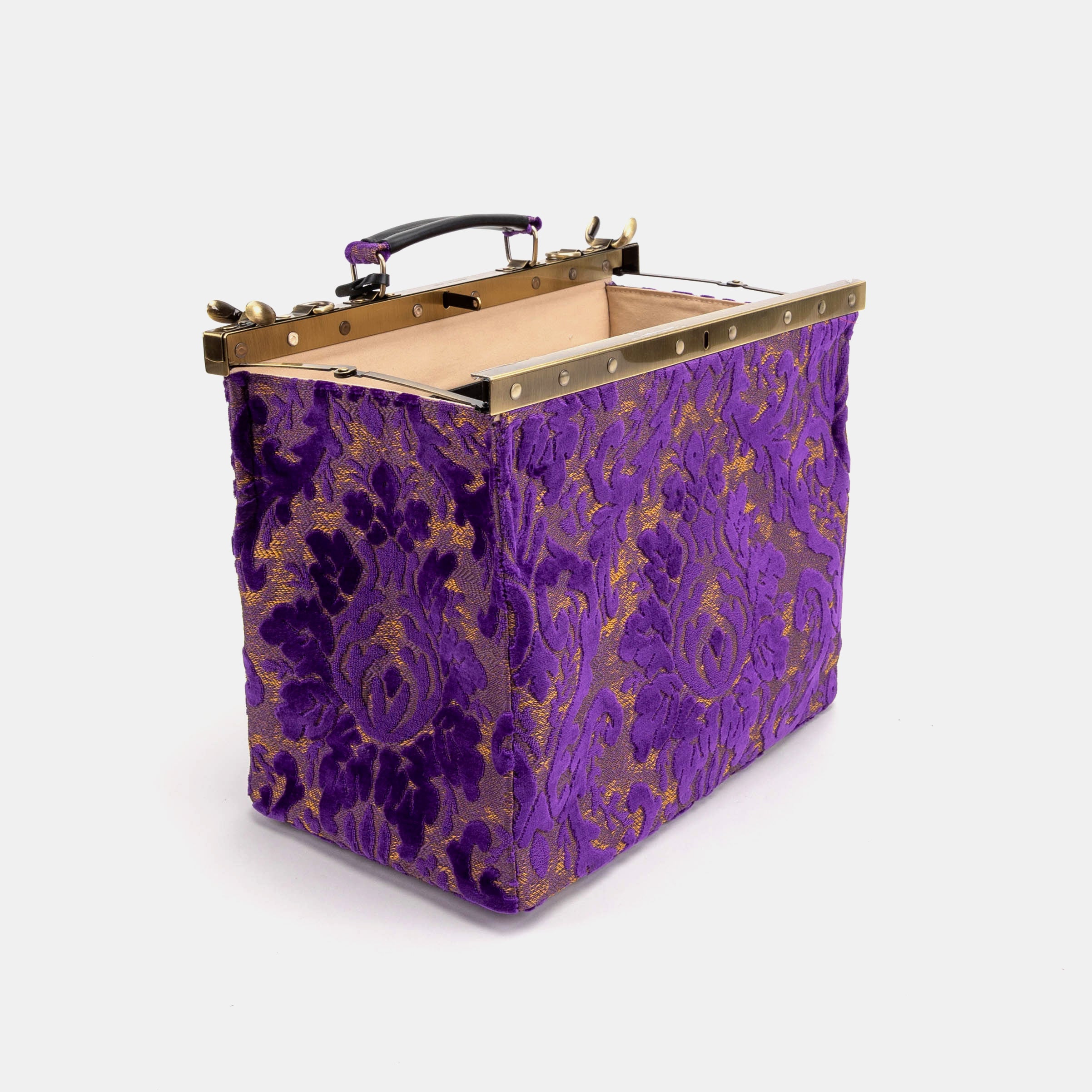 Burnout Velvet Purple Celine Carpet Gladstone Bag of America open standing