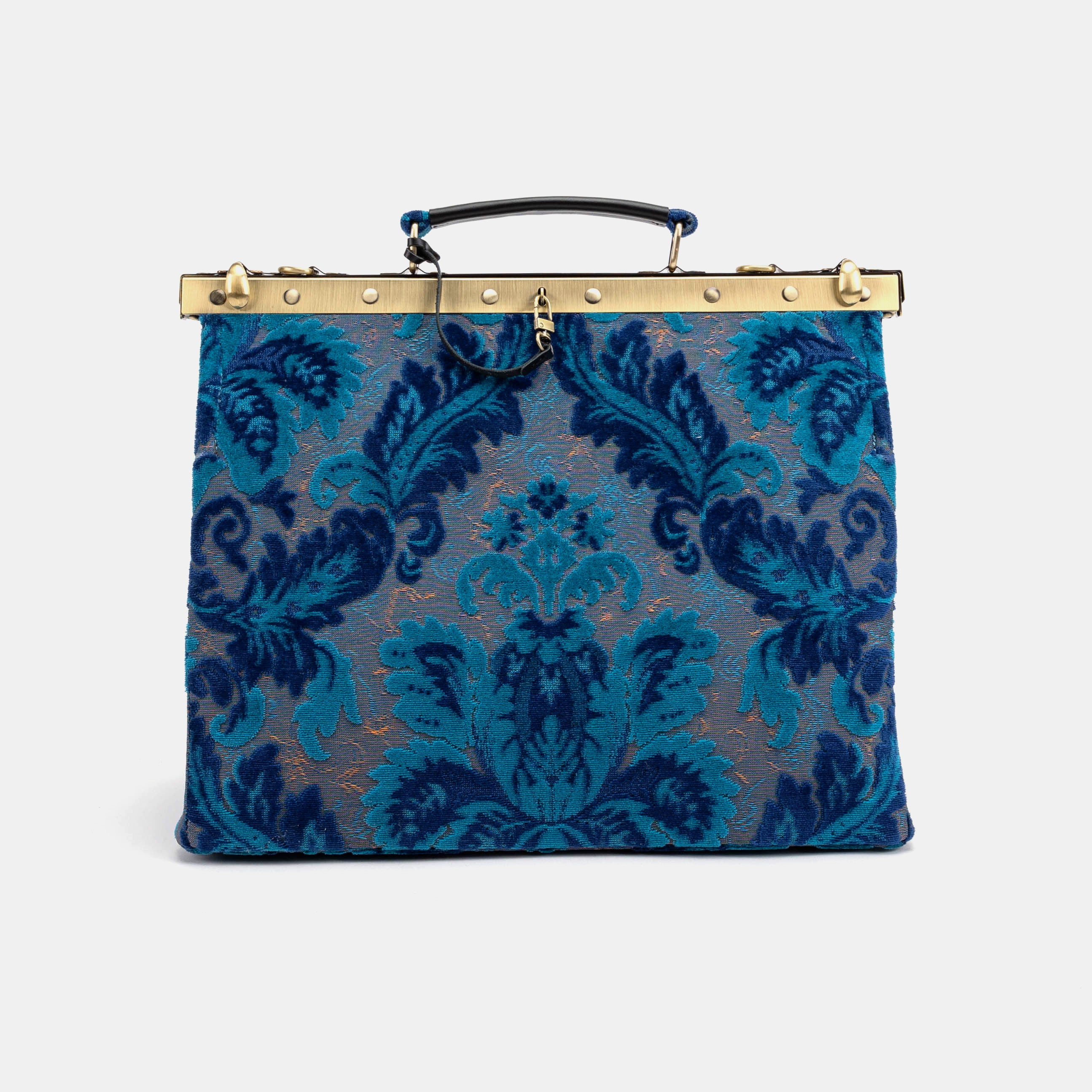 Burnout Velvet Revival Aqua Celine Carpet Gladstone Bag of America front