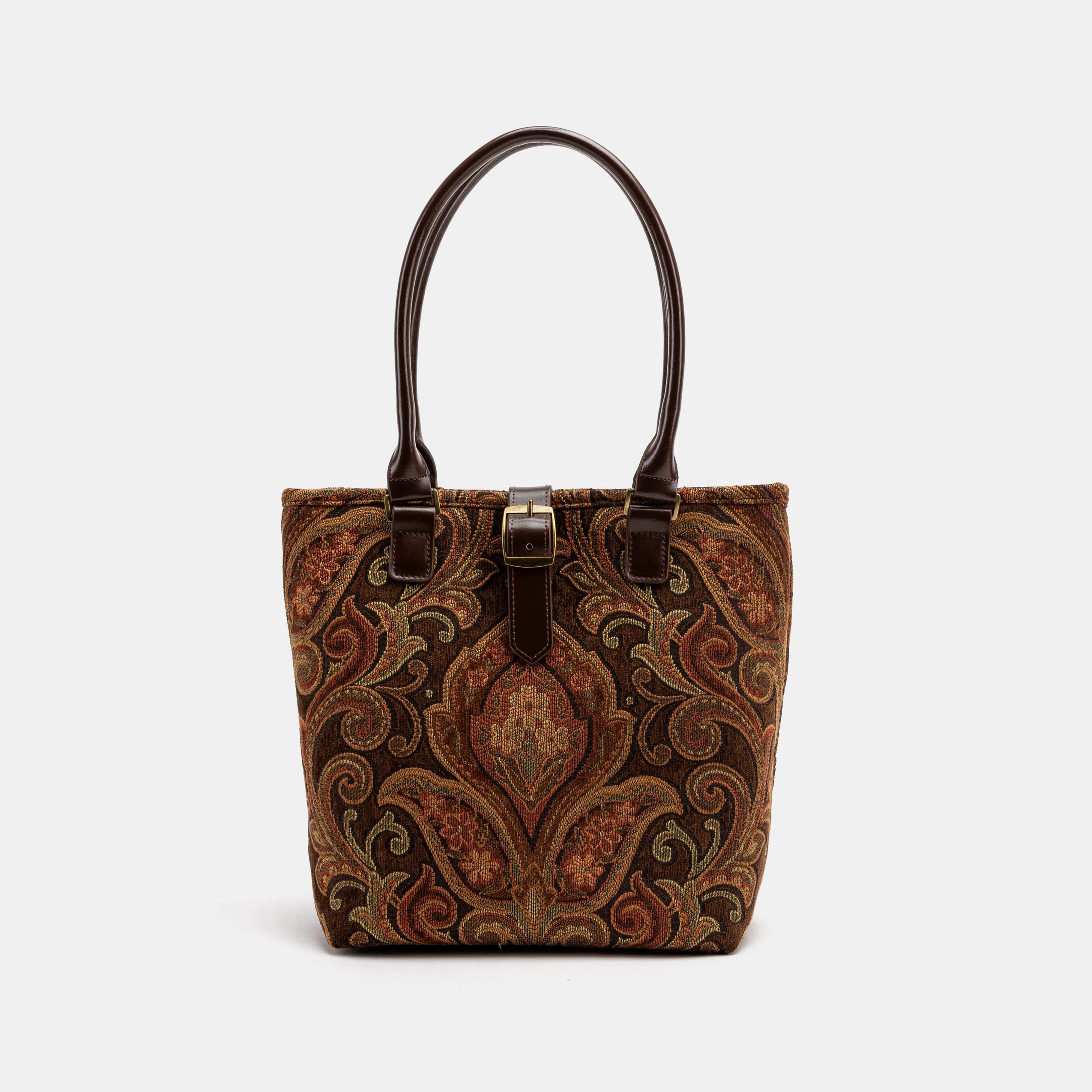 Damask D. Brown Everyday Tote Bag Carpetbag of America front