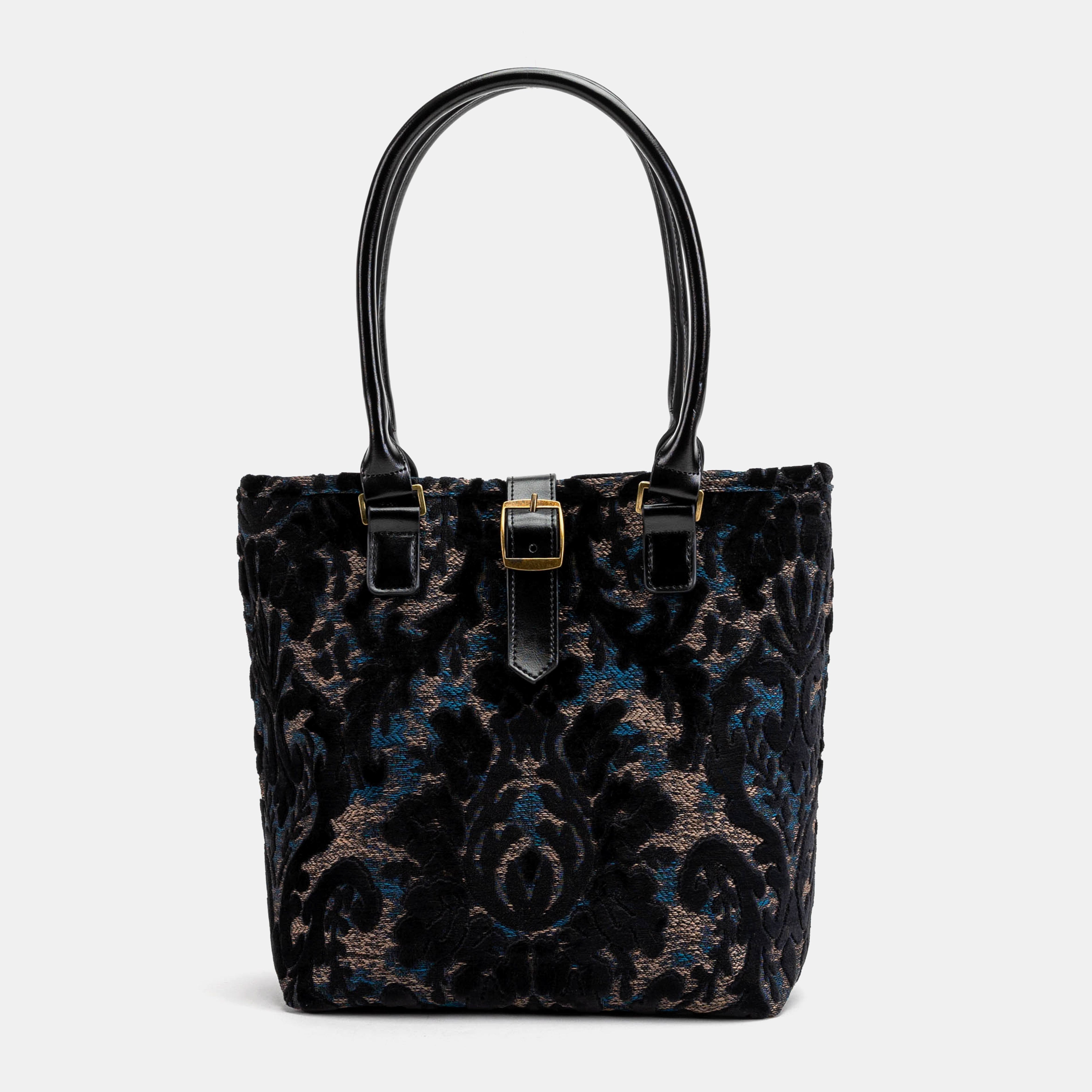 Burnout Velvet Black Everyday Tote