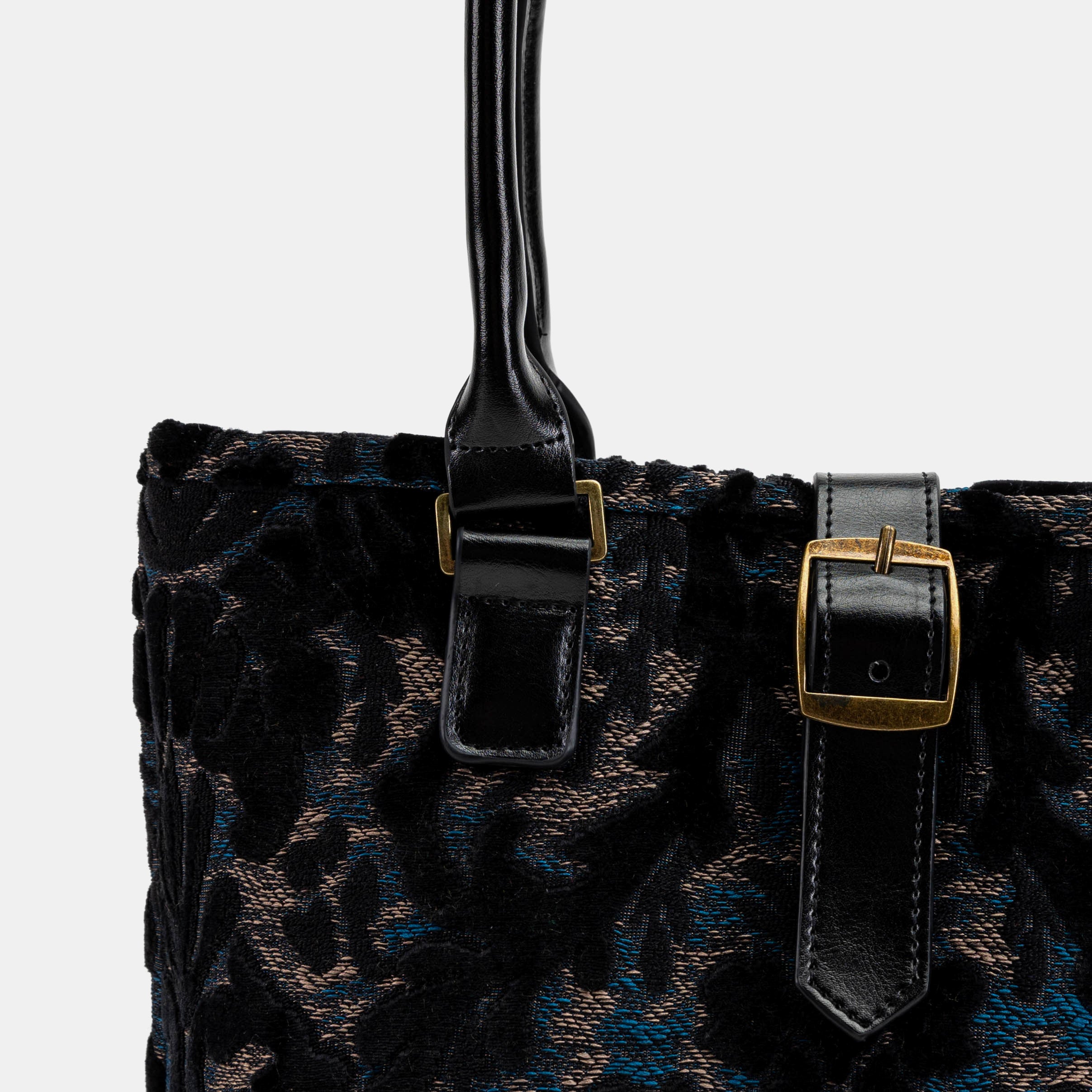 Burnout Velvet Black Everyday Tote