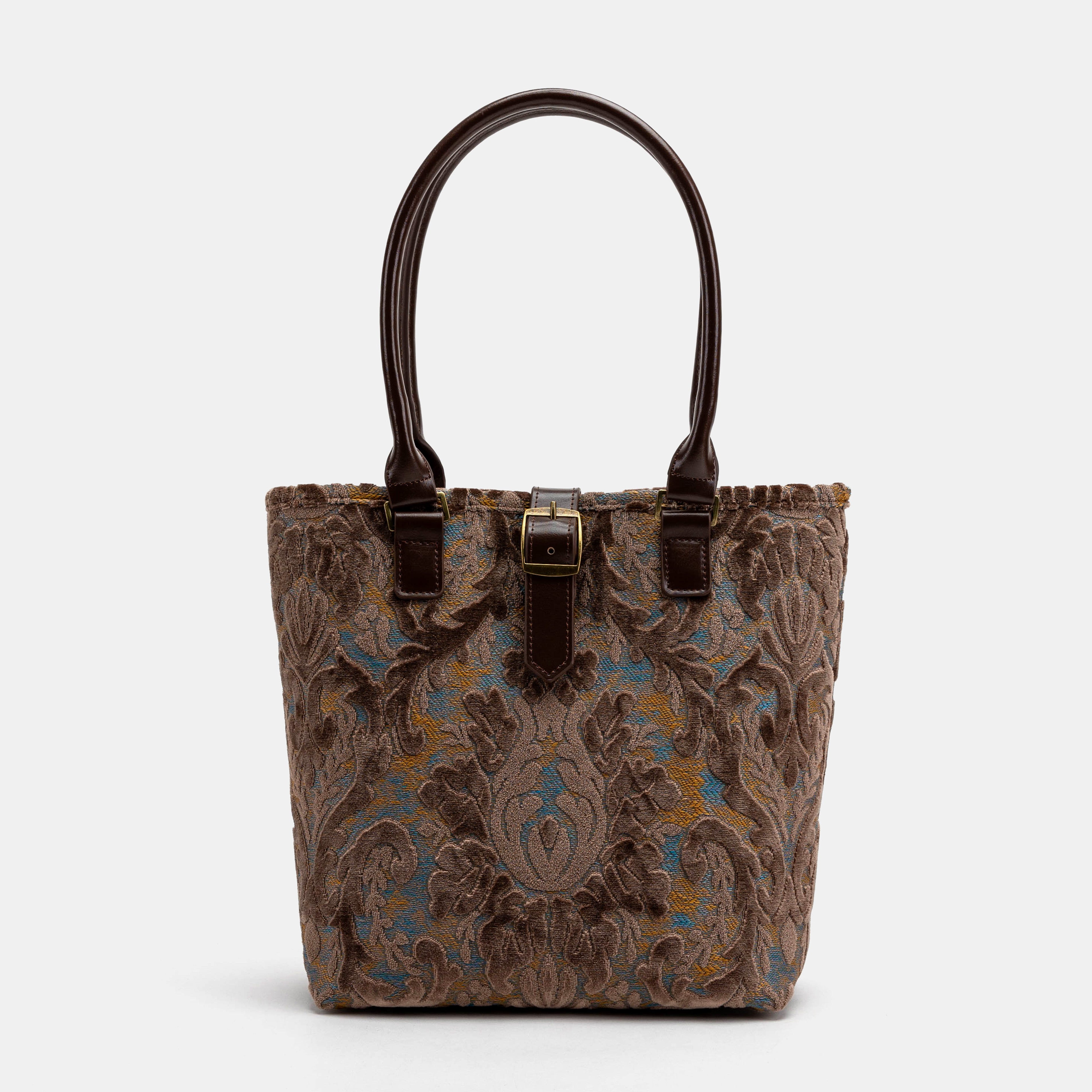 Burnout Velvet Camel Everyday Tote Bag Carpetbag of America