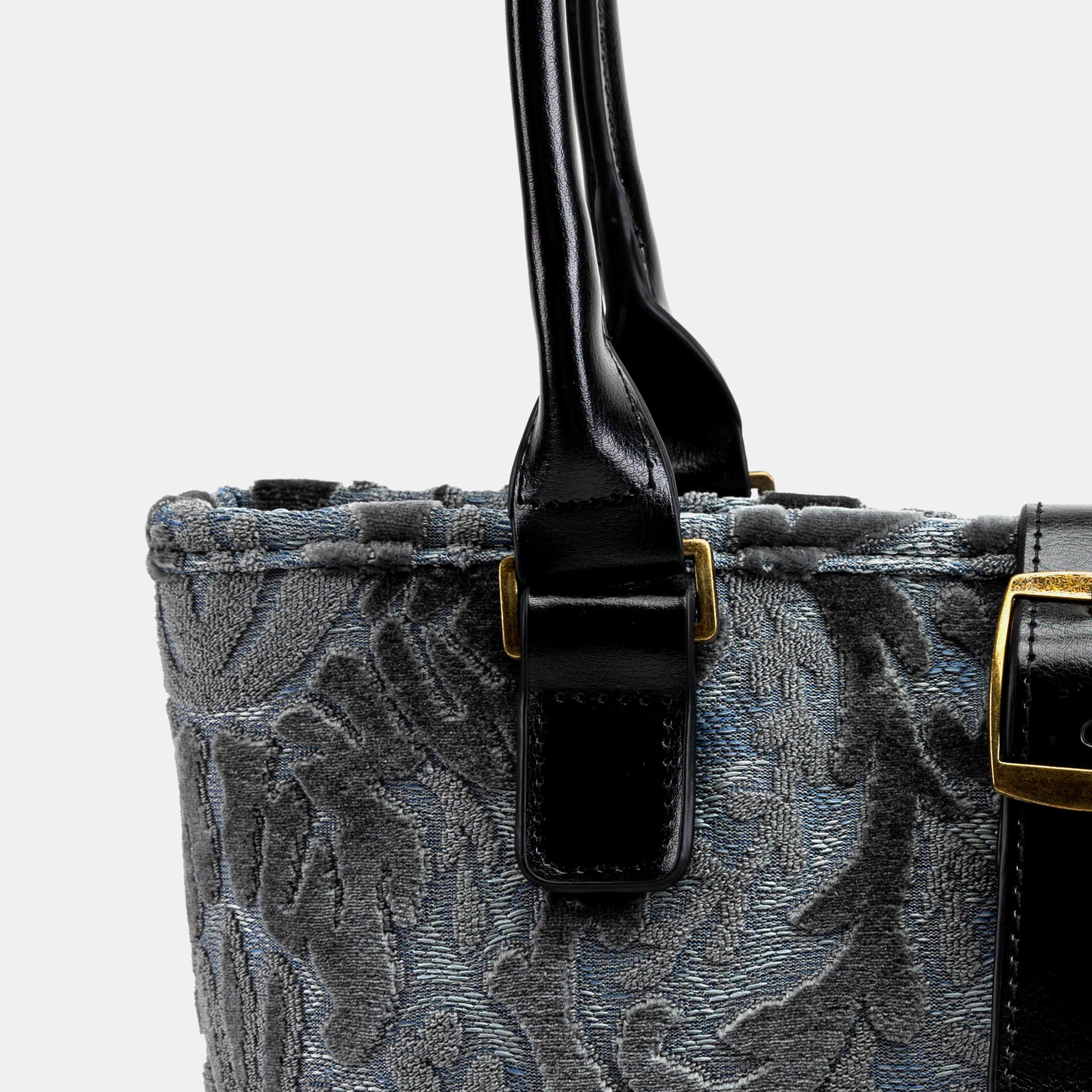 Burnout Velvet Steel Blue Everyday Tote