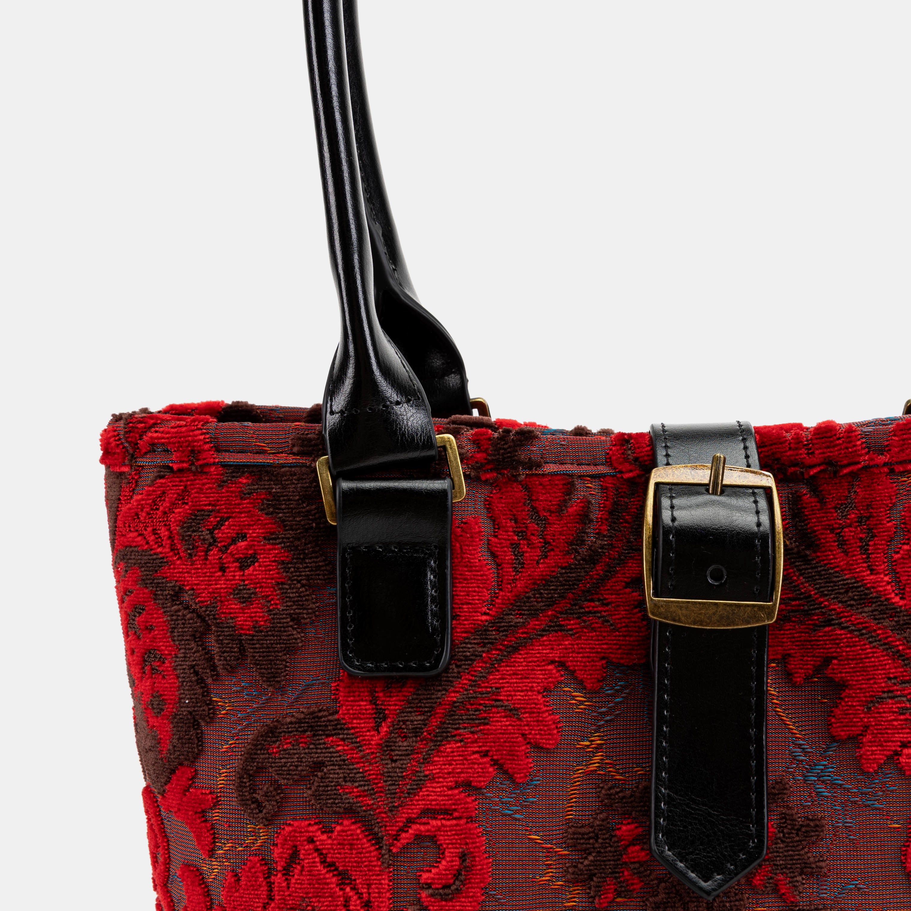 Burnout Velvet Revival Scarlet Everyday Tote