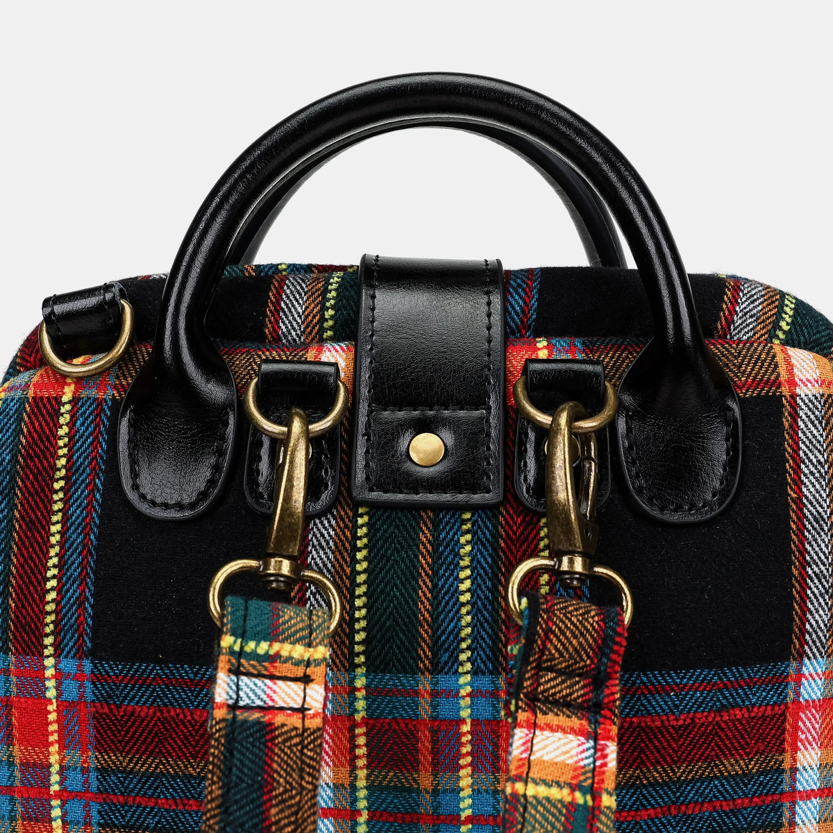 Tartan Stewart Black Everyday Backpack Carpetbag of America back details