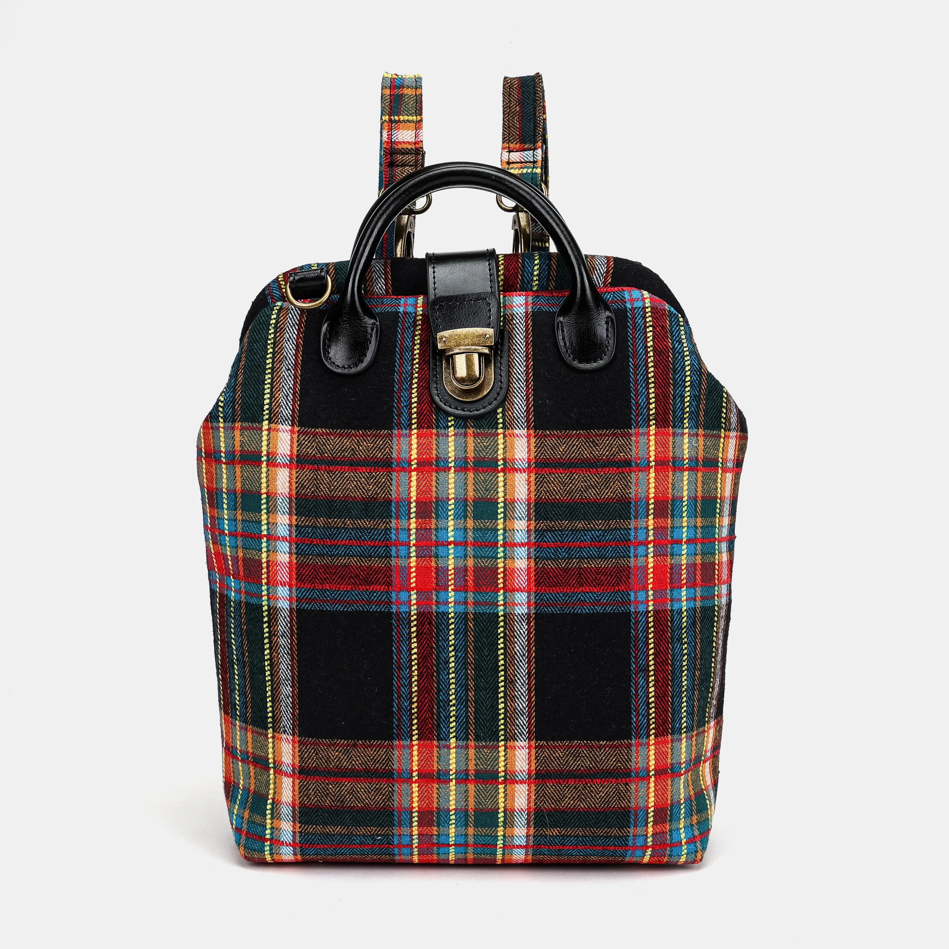 Tartan Stewart Black Everyday Backpack Carpetbag of America main