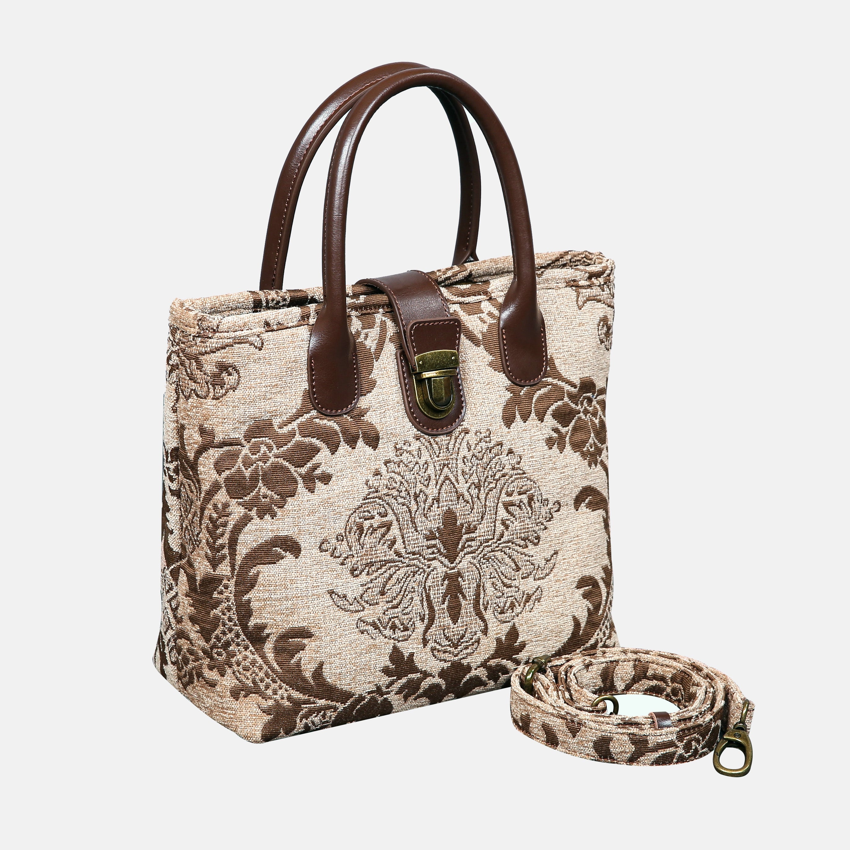 Griccia Camel Tuck Lock Carpet Satchel