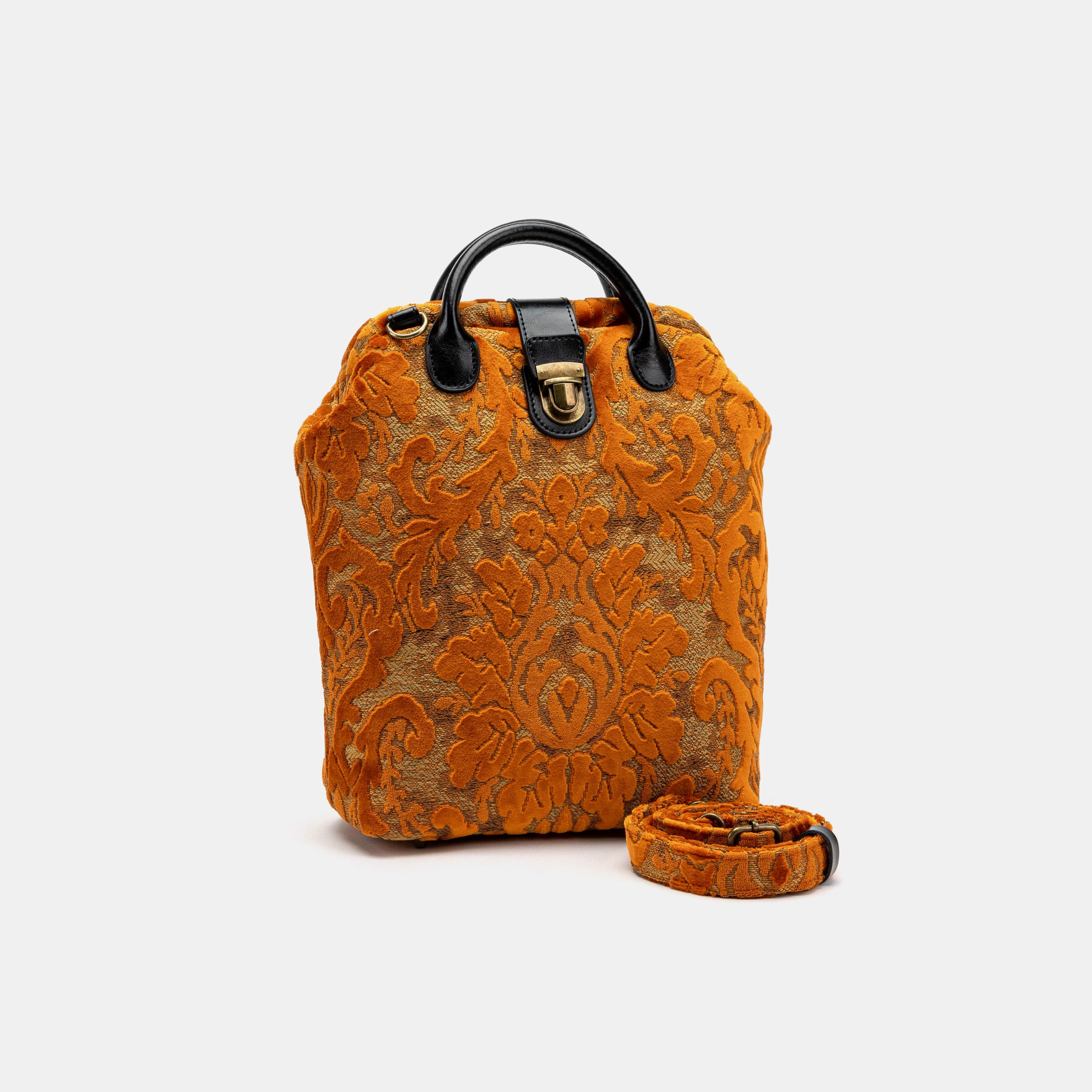 Burnout Velvet Orange Carpet Everyday Backpack Carpetbag of America main