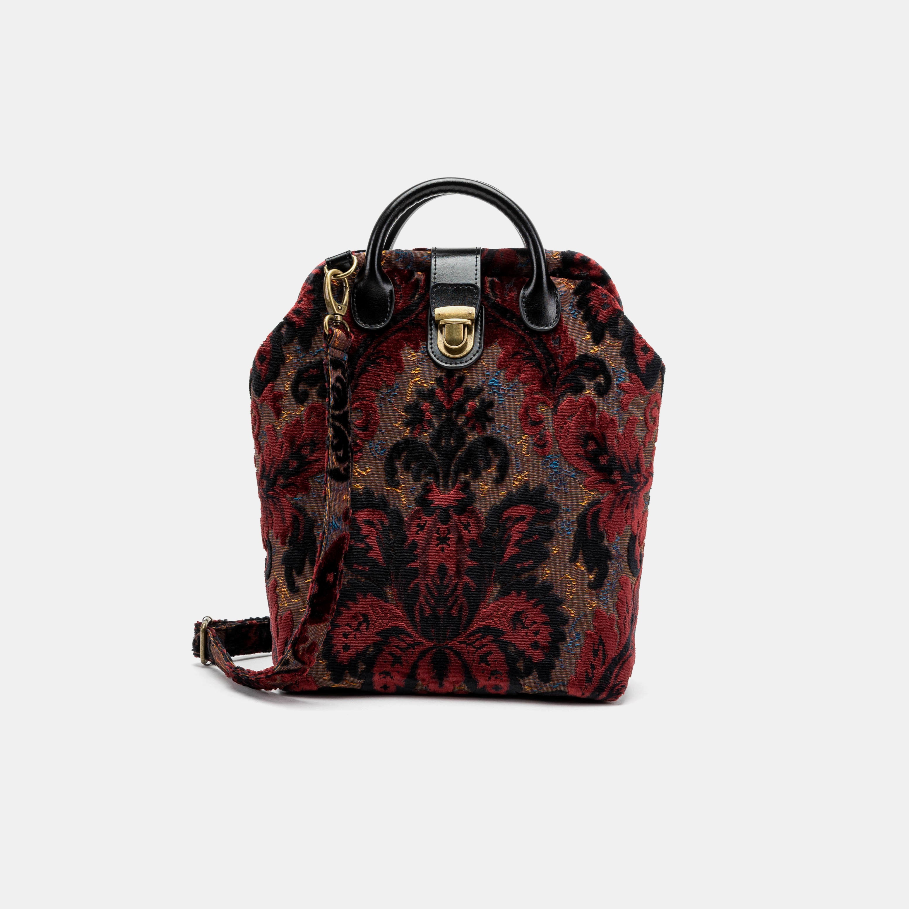 Burnout Velvet Revival Sephia Carpet Everyday Backpack Carpetbag of America front