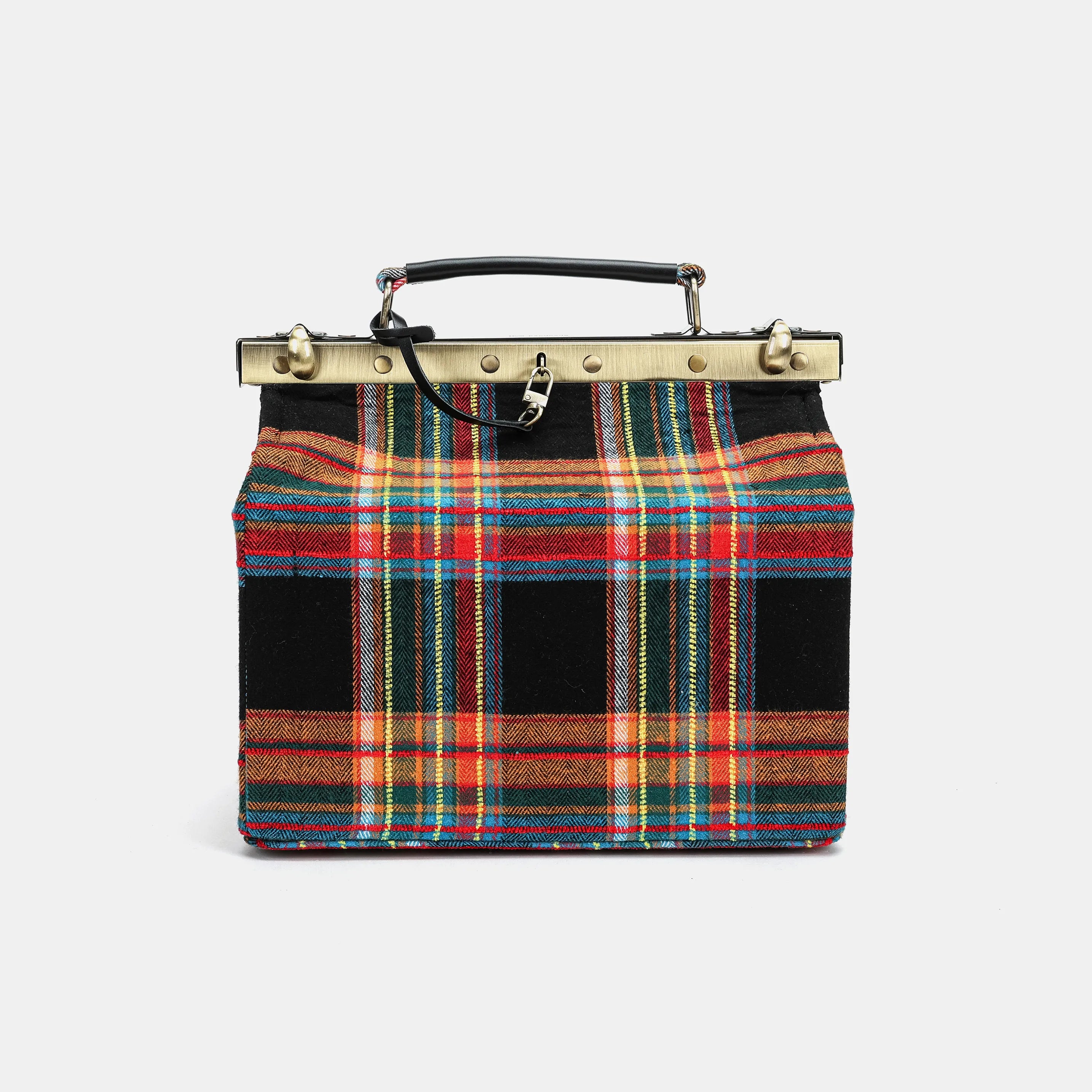 Tartan Stewart Black Vivienne Carpet Purse Gladstone Bag of America main