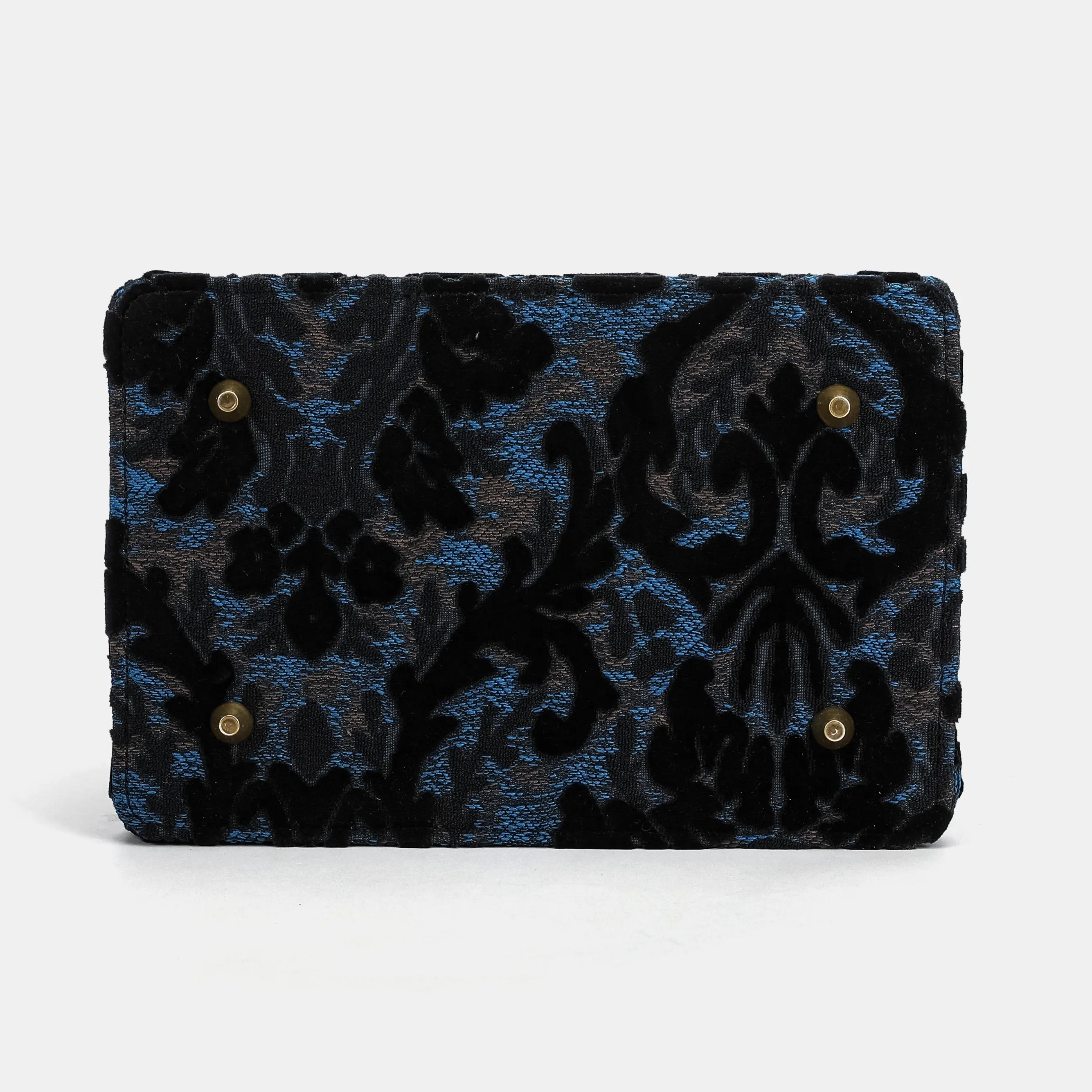 Burnout Velvet Black Vivienne Carpet Purse Gladstone Bag of America bottom