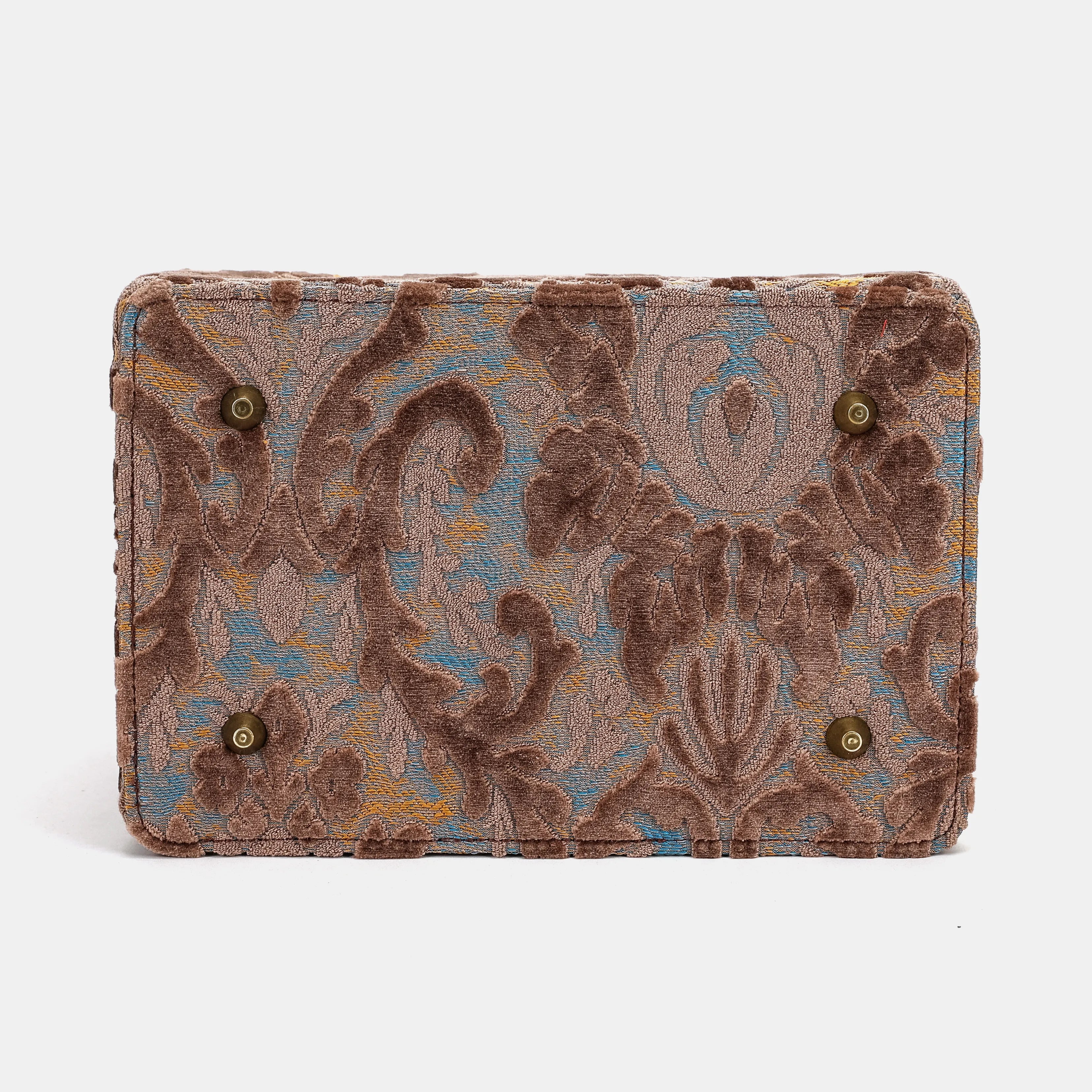 Burnout Velvet Camel Vivienne Carpet Purse Gladstone Bag of America bottom