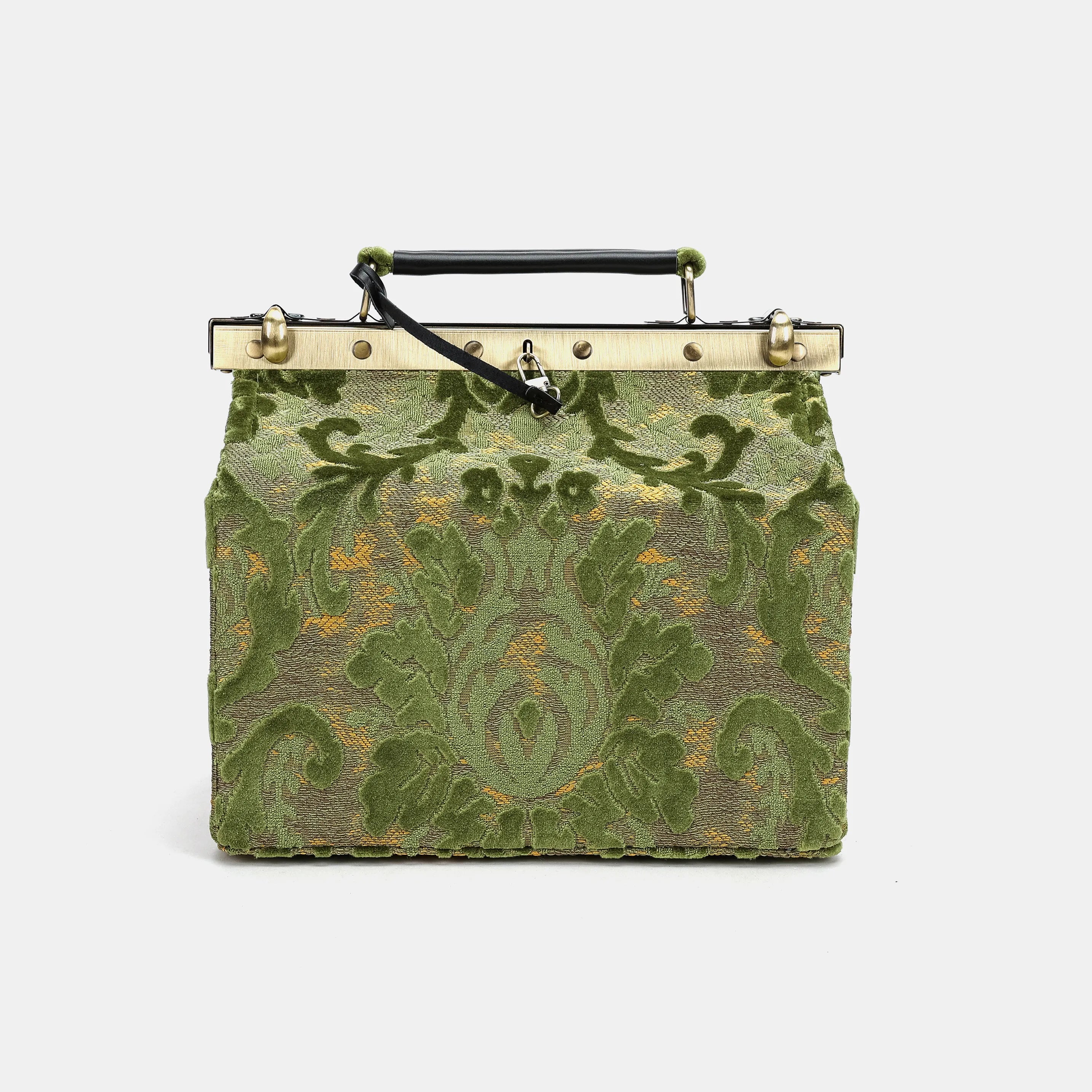 Burnout Velvet Fern Green Vivienne Carpet Purse Gladstone Bag America main