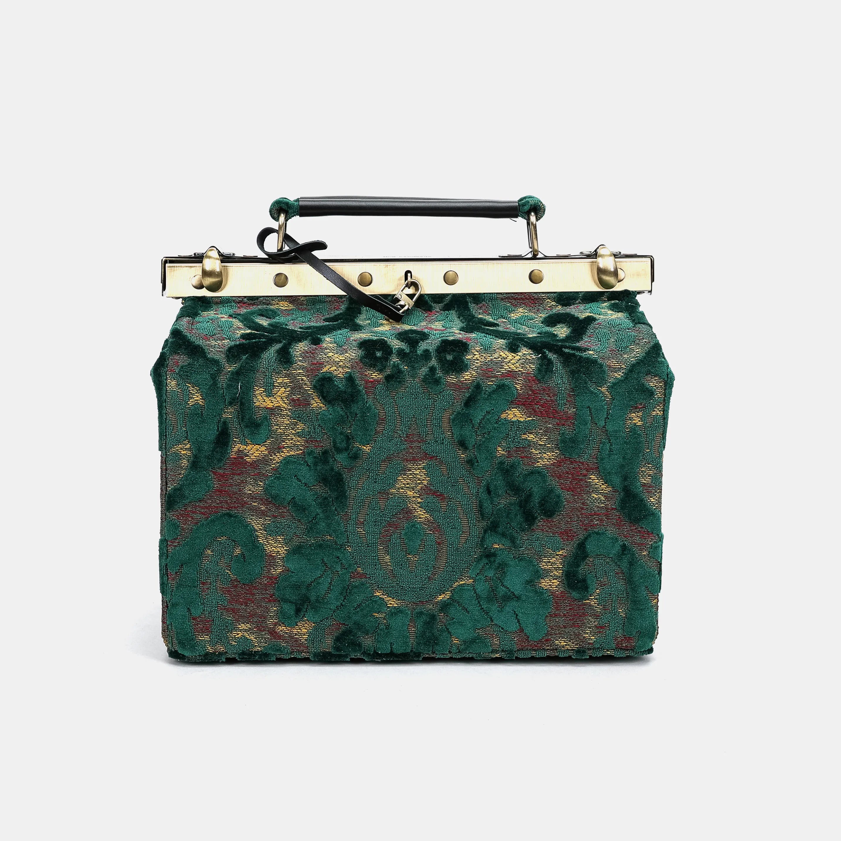 Burnout Velvet Jade Green Vivienne Carpet Purse Gladstone Bag America main