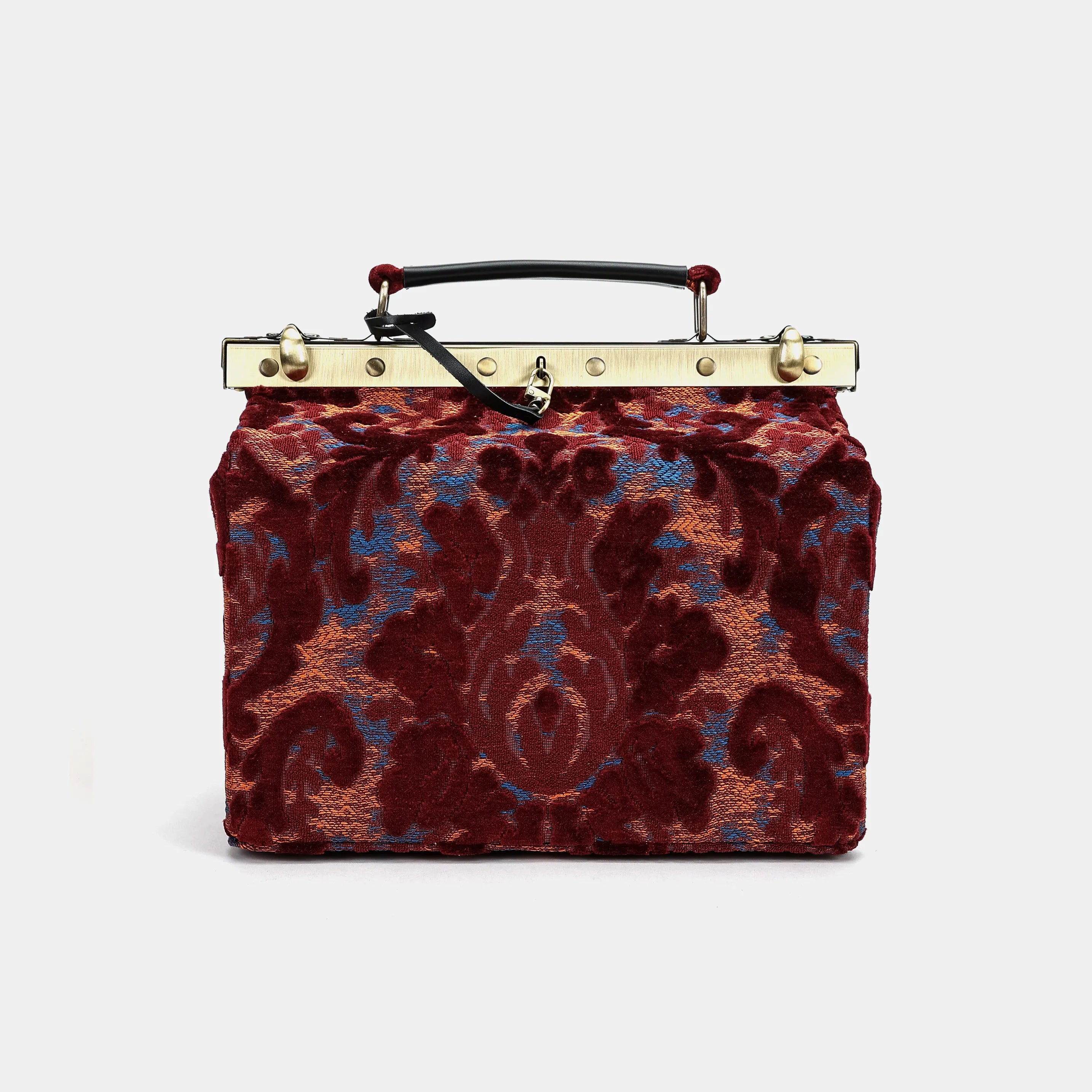 Burnout Velvet Wine Vivienne Carpet Purse Gladstone Bag America main
