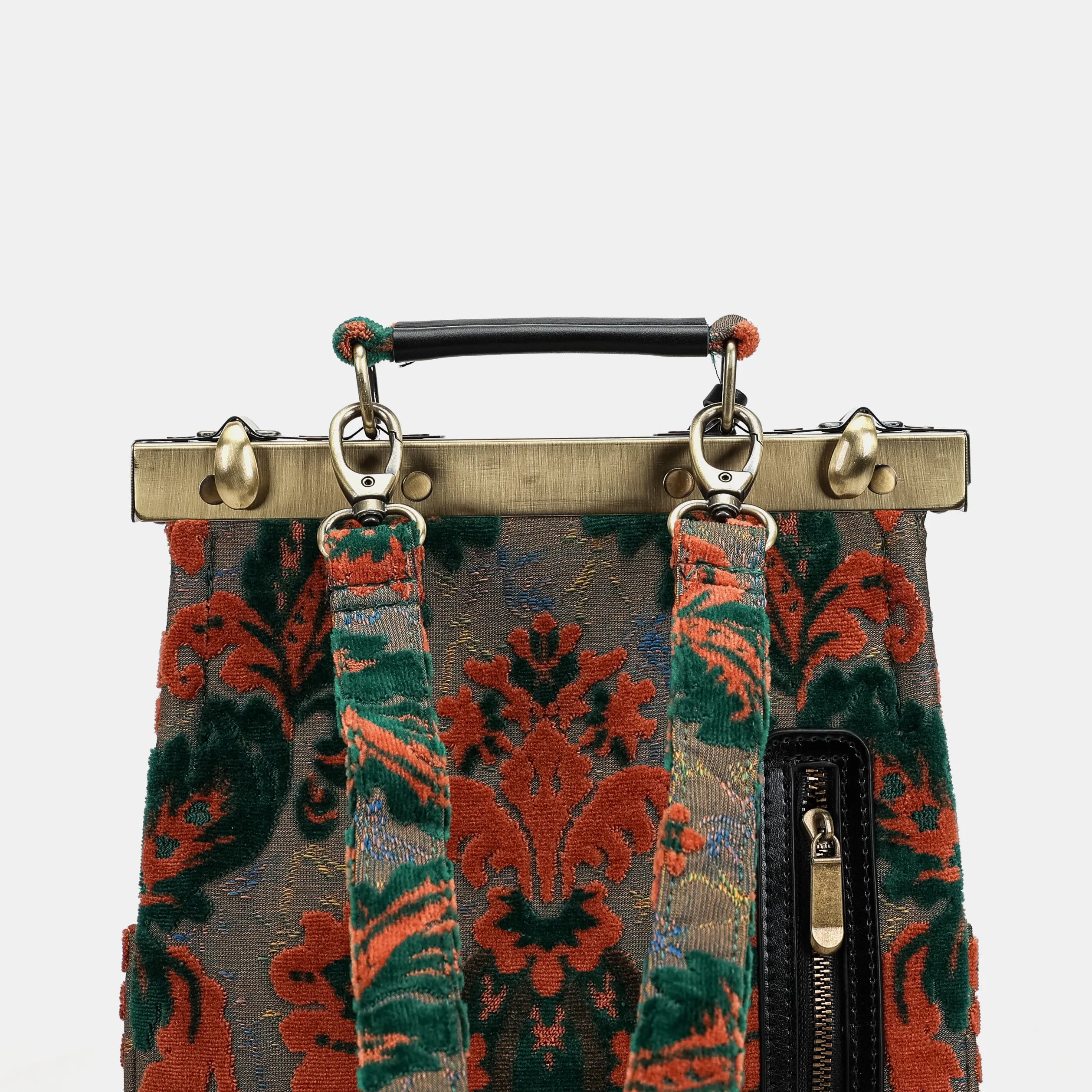 Burnout Velvet Revival Jade Helena Carpet Gladstone Backpack America back details