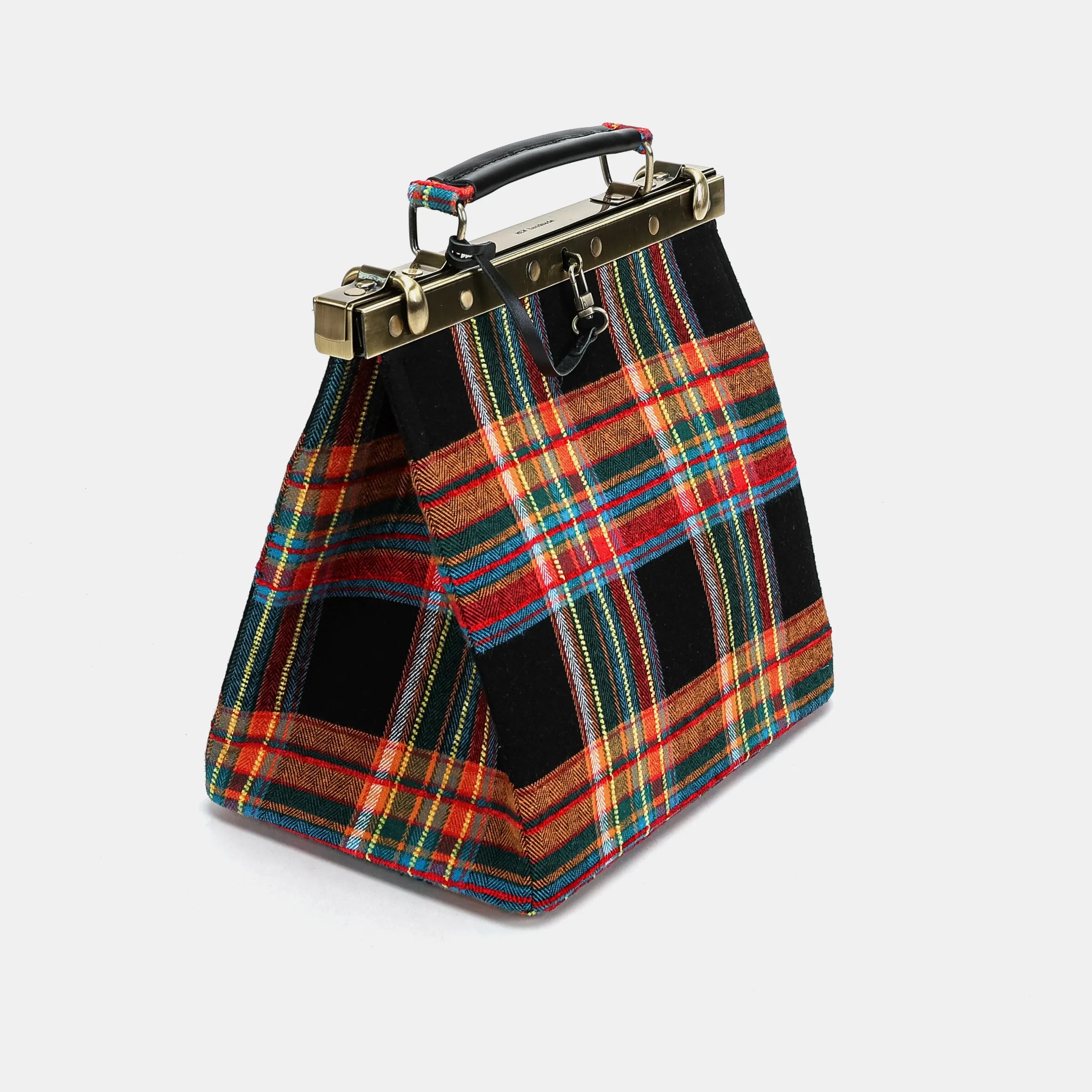 Tartan Stewart Black Cecile Carpet Purse Gladstone Bag of America side