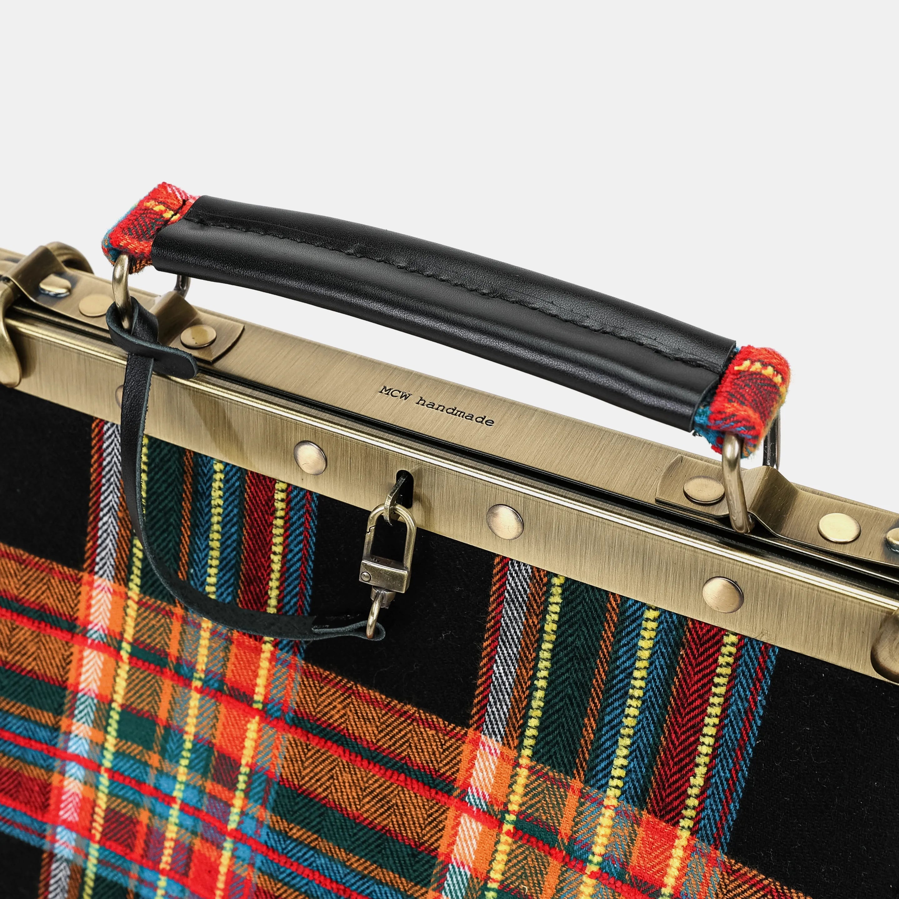 Tartan Stewart Black Cecile Carpet Purse Gladstone Bag of America logo