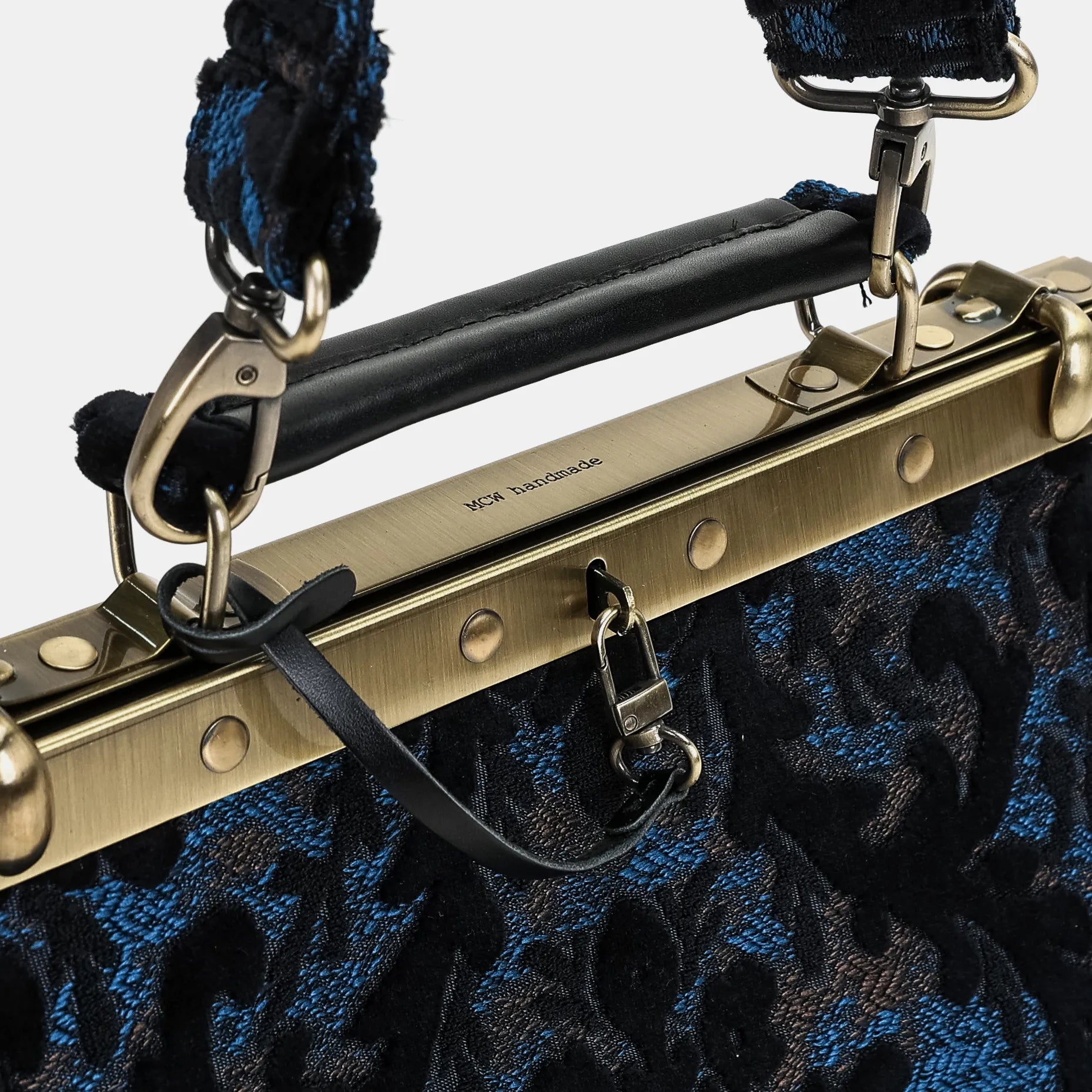 Burnout Velvet Black Cecile Carpet Purse Gladstone Bag of America handle