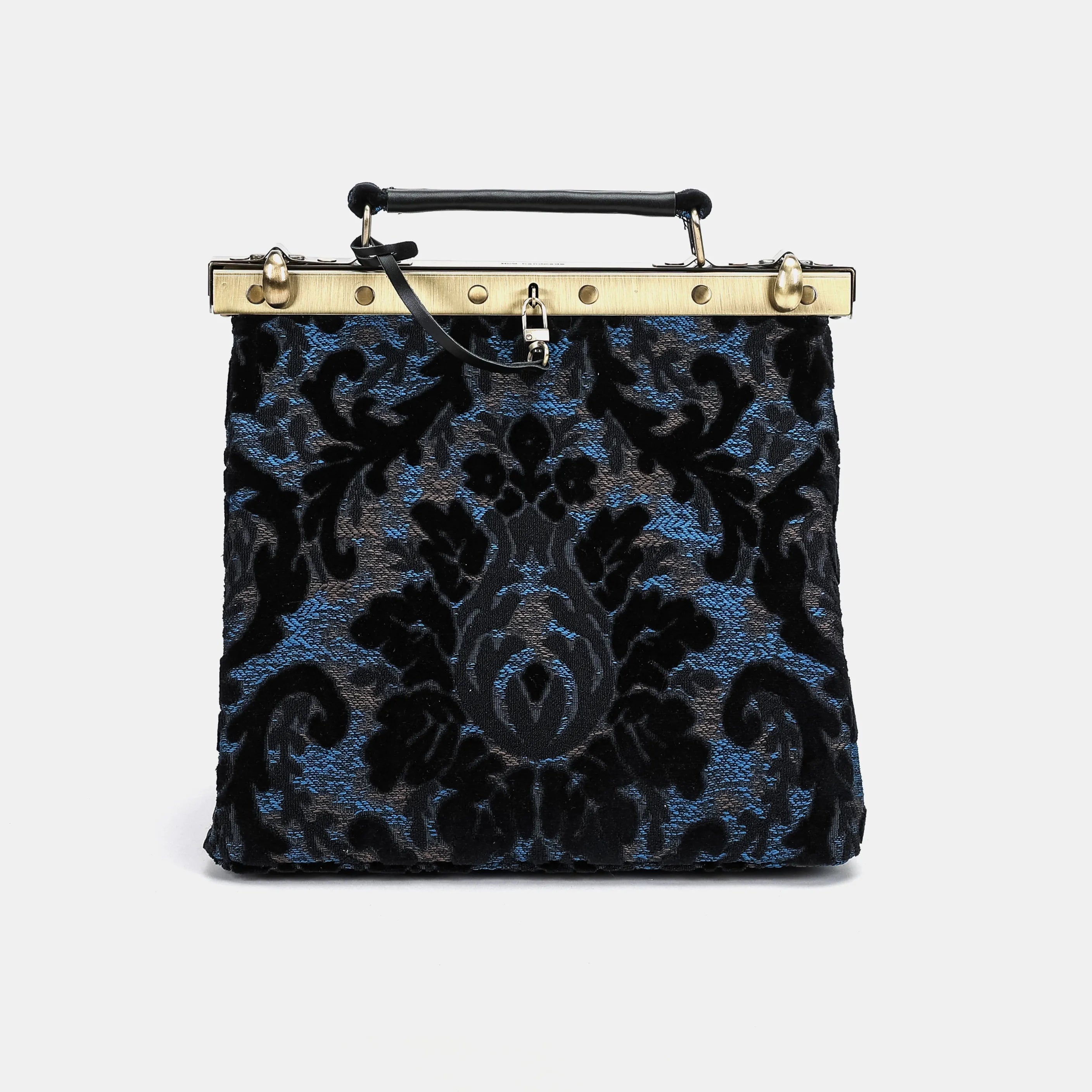 Burnout Velvet Black Cecile Carpet Purse Gladstone Bag of America main