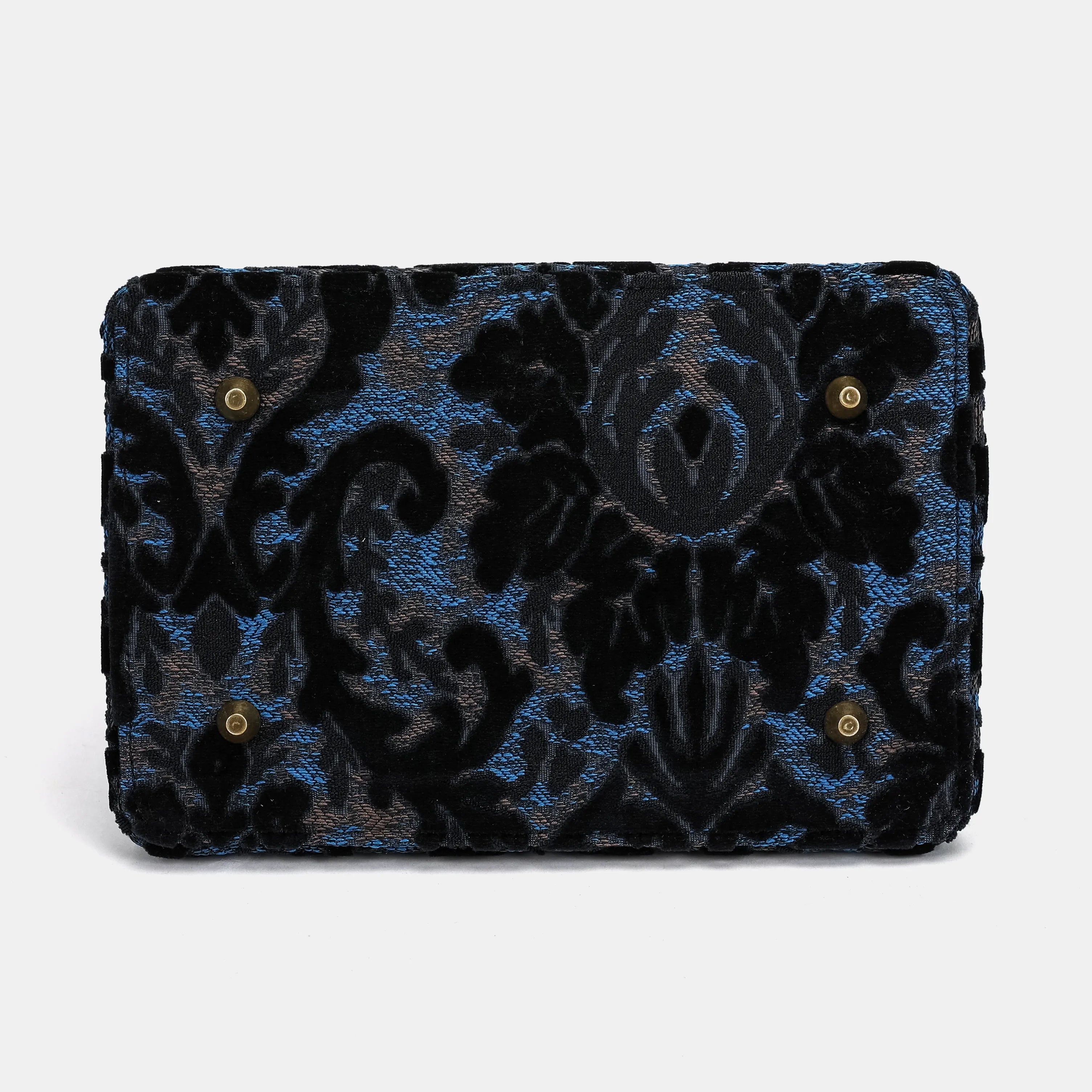 Burnout Velvet Black Cecile Carpet Purse Gladstone Bag of America bottom