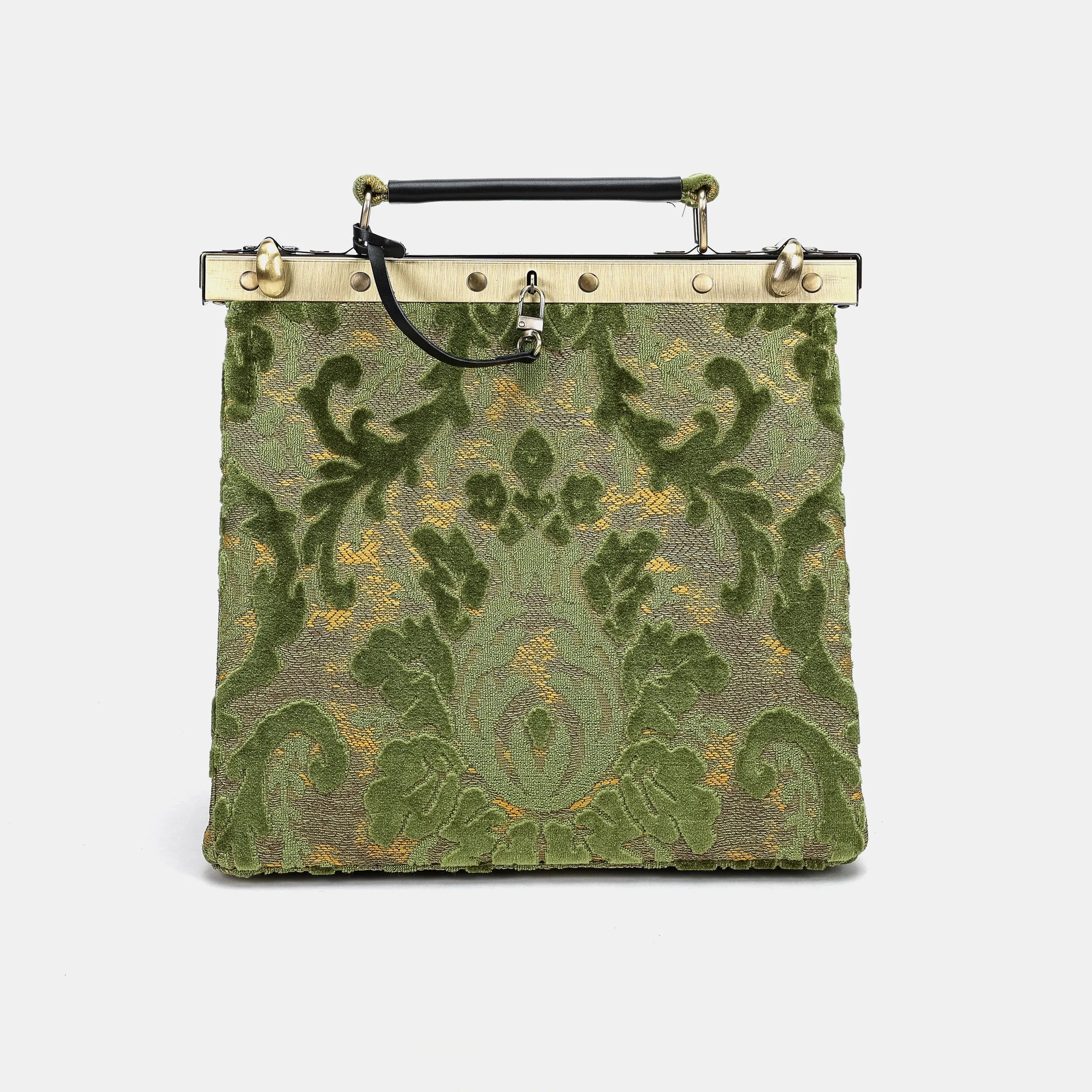 Burnout Velvet Fern Green Cecile Carpet Purse Gladstone Bag of America main