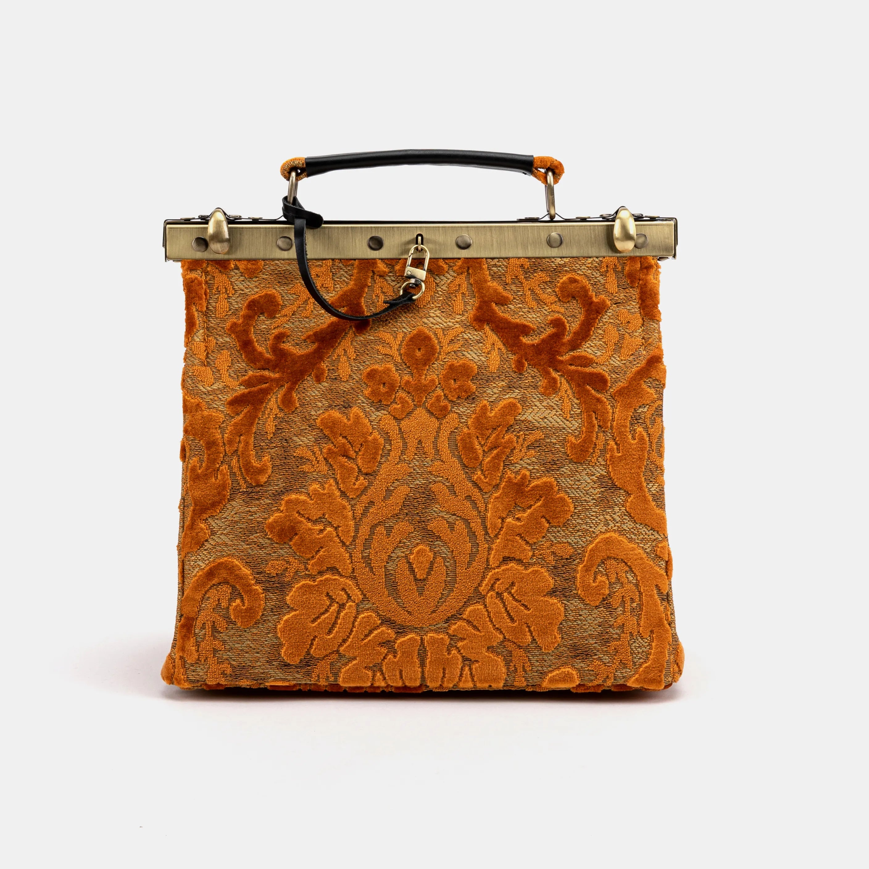 Burnout Velvet Orange Cecile Carpet Purse Gladstone Bag of America main