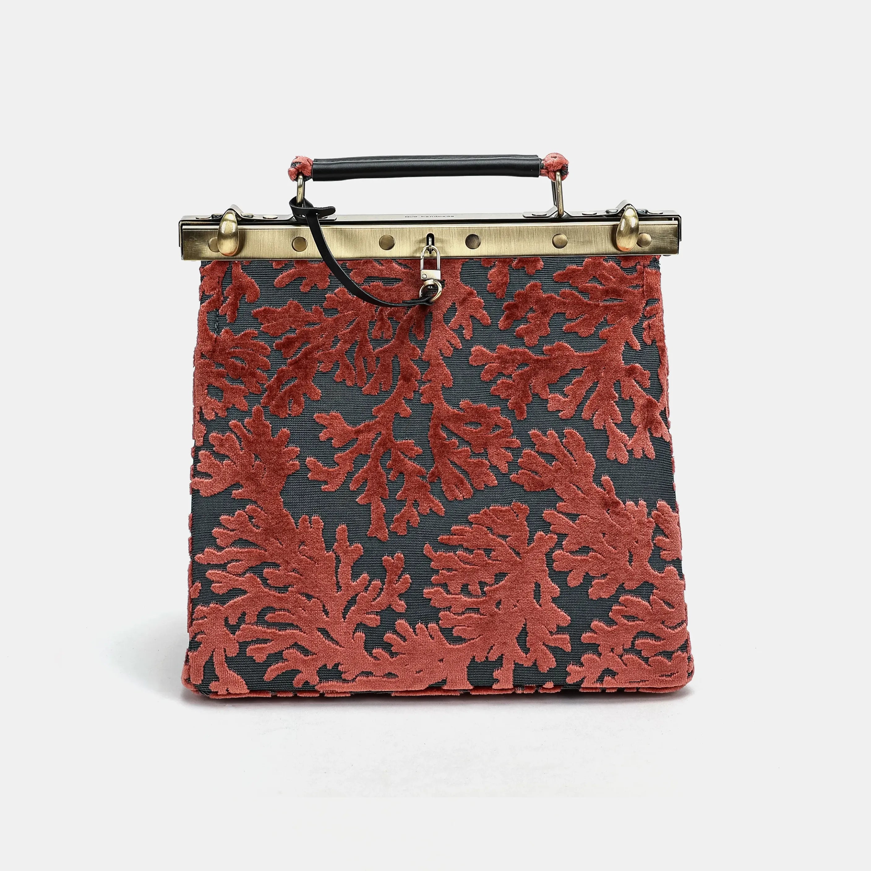 Burnout velvet St Tropez Scuba Coral Cecile Carpet Purse Gladstone Bag of America main