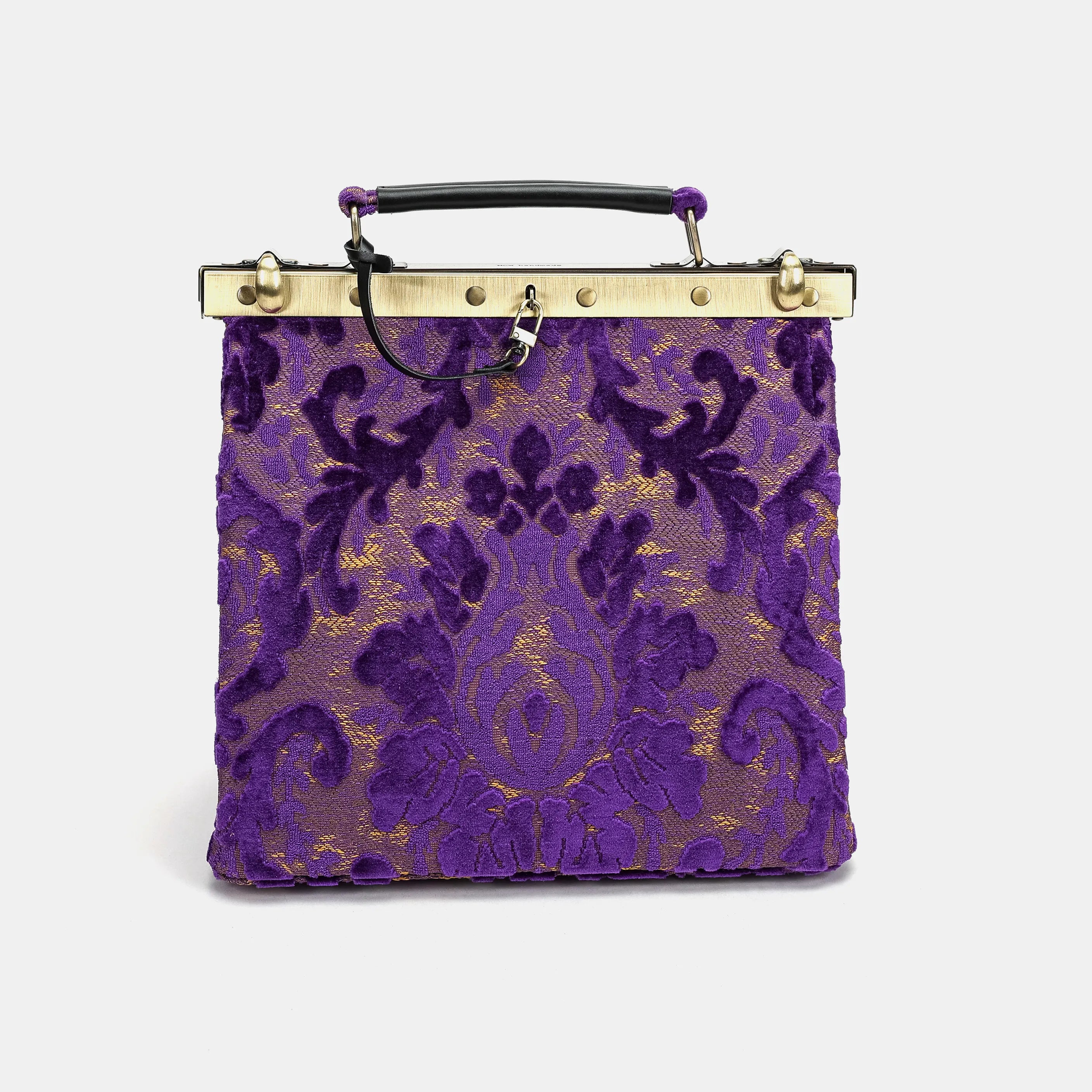 Burnout Velvet Purple Cecile Carpet Purse Gladstone Bag of America main