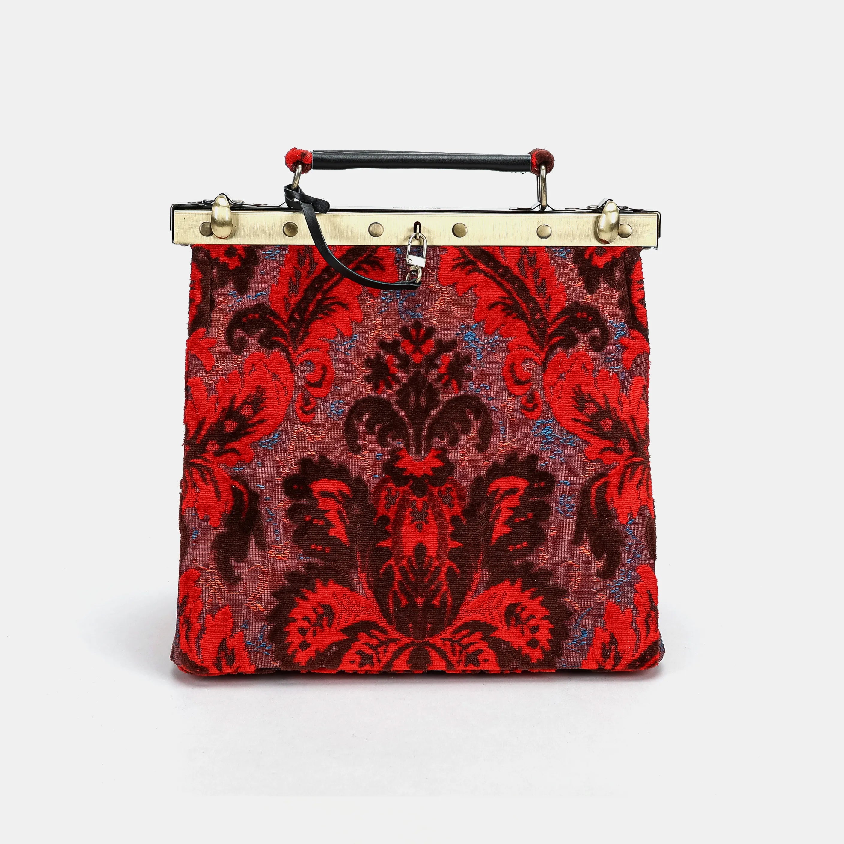 Burnout Velvet Revival Scarlet Cecile Carpet Purse Gladstone Bag main
