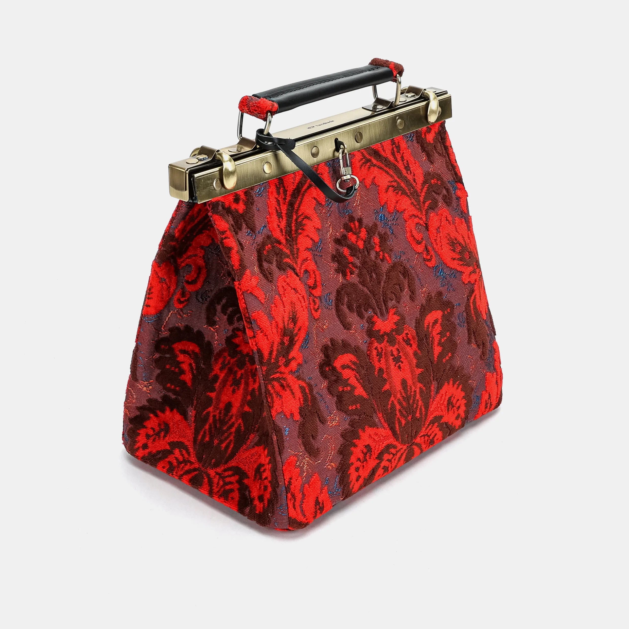 Burnout Velvet Revival Scarlet Cecile Carpet Purse Gladstone Bag side