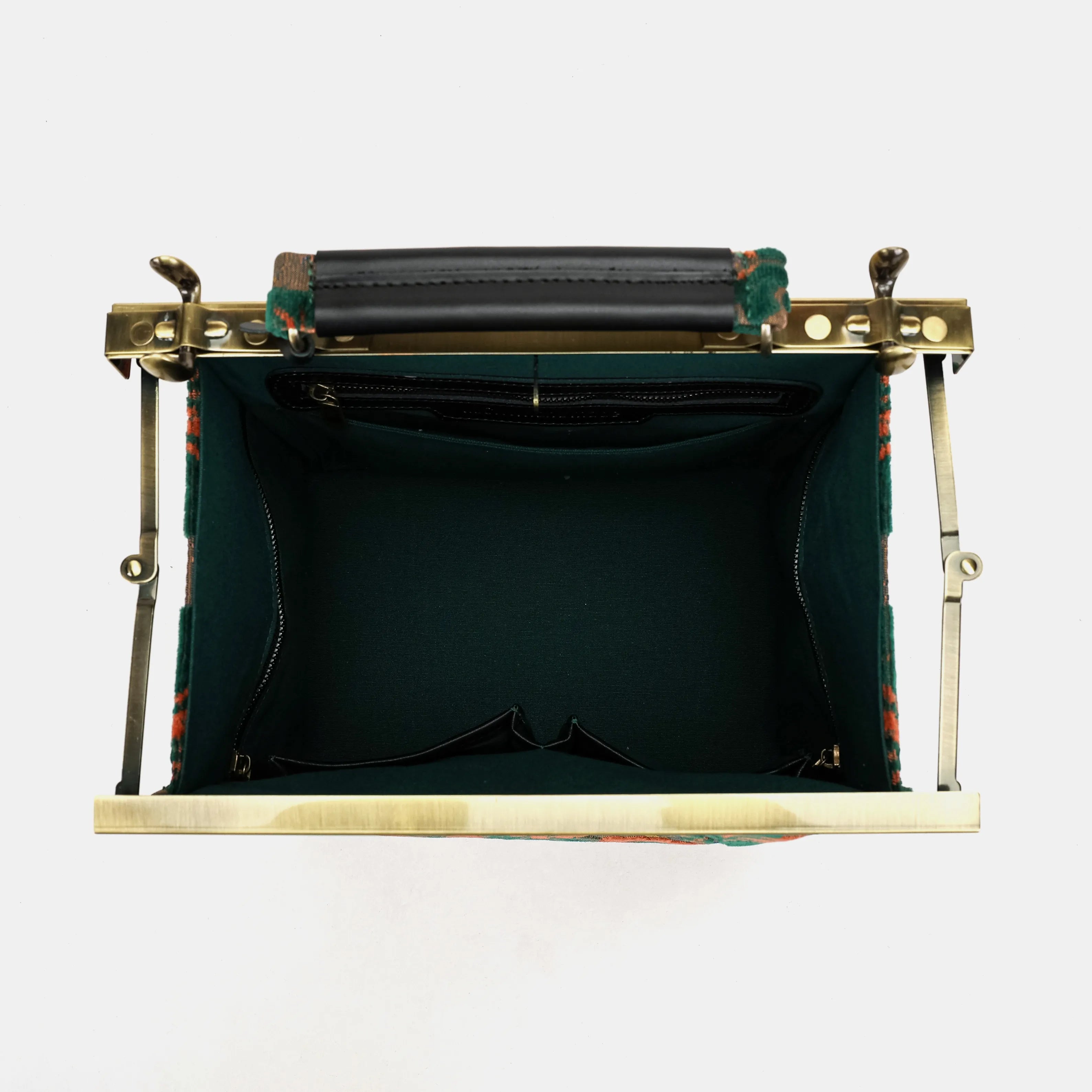 Burnout Velvet Revival Jade Cecile Carpet Purse Gladstone Bag inside