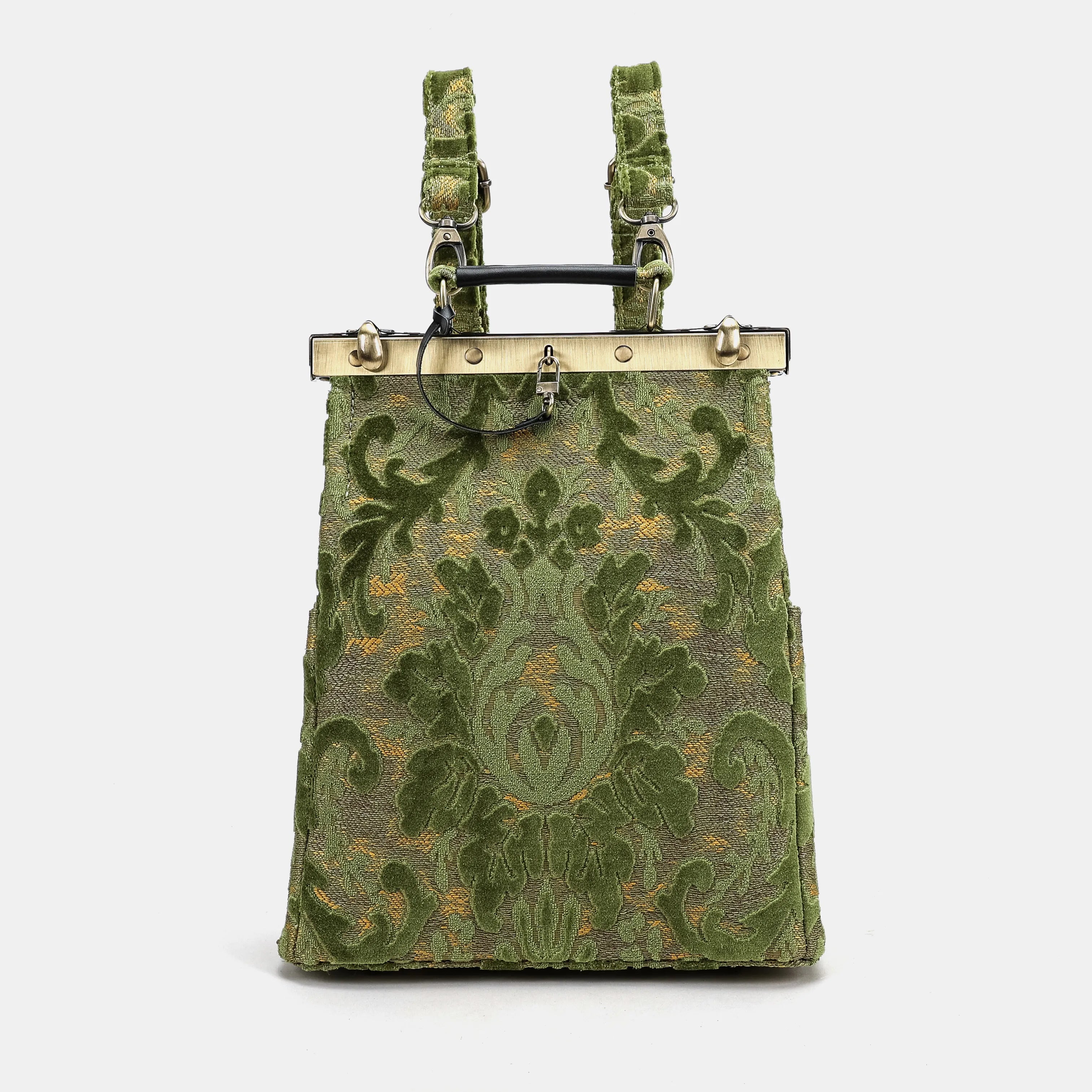 Burnout Velvet Fern Green Helena Carpet Gladstone Backpack of America main