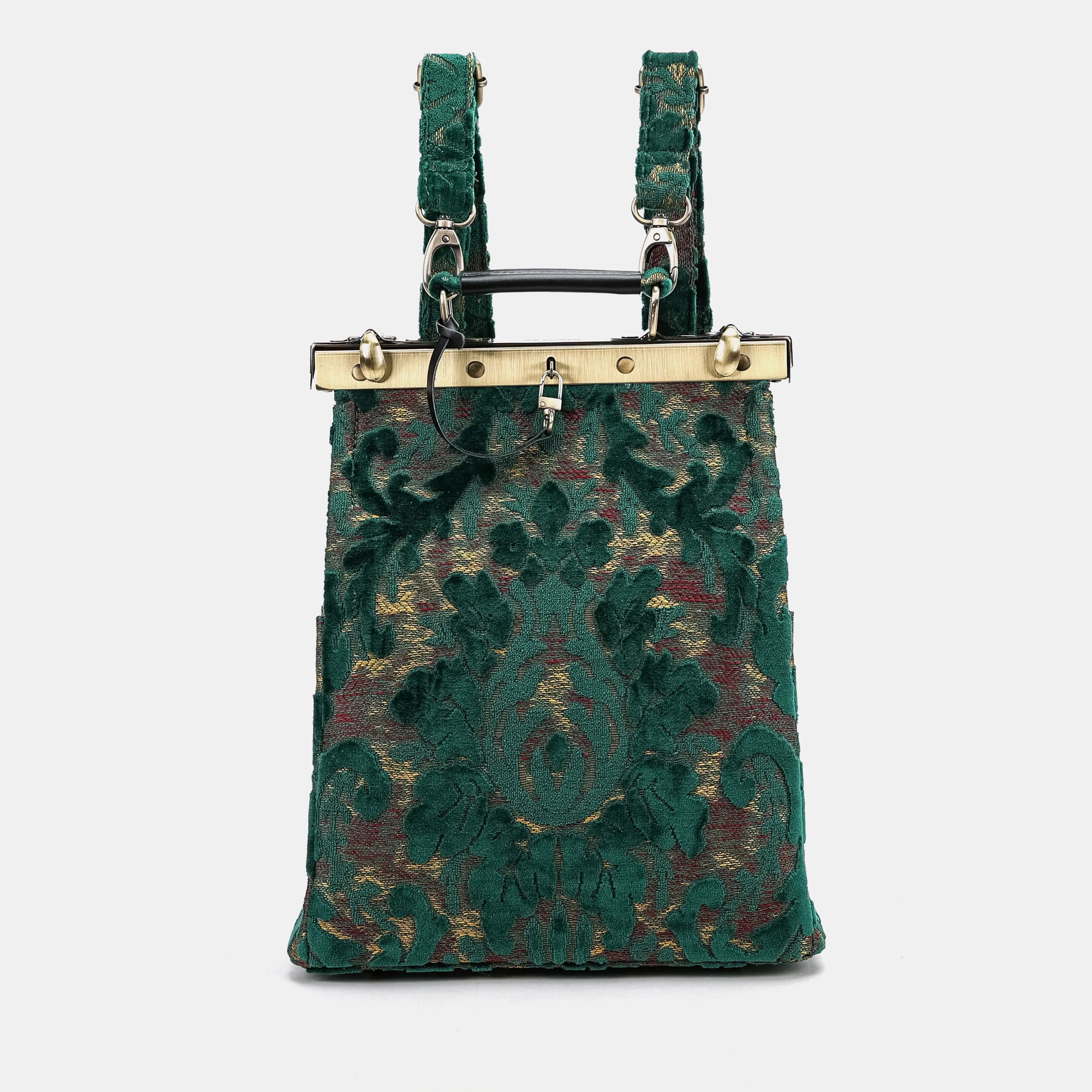 Burnout Velvet Jade Green Helena Carpet Gladstone Backpack of America main