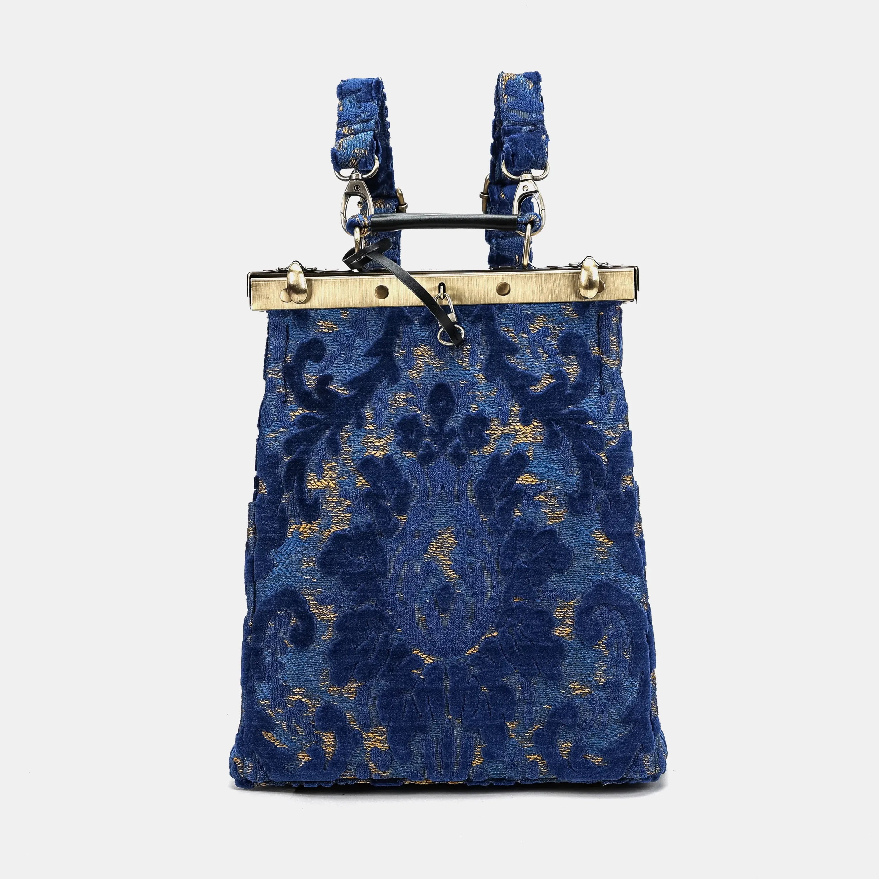 Burnout velvet Navy Helena Carpet Gladstone Backpack of America main