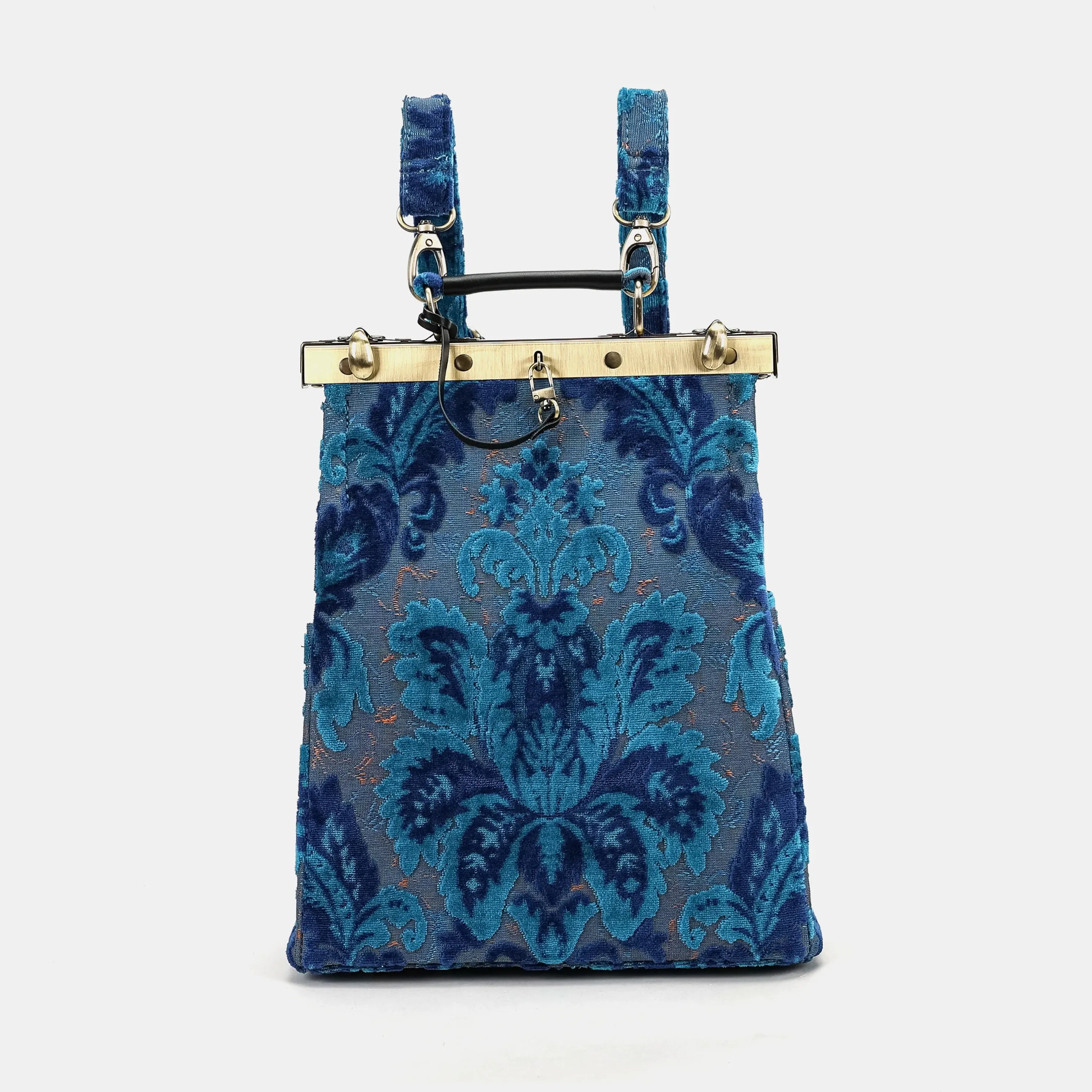 Burnout velvet Revival Aqua Helena Carpet Gladstone Backpack America main