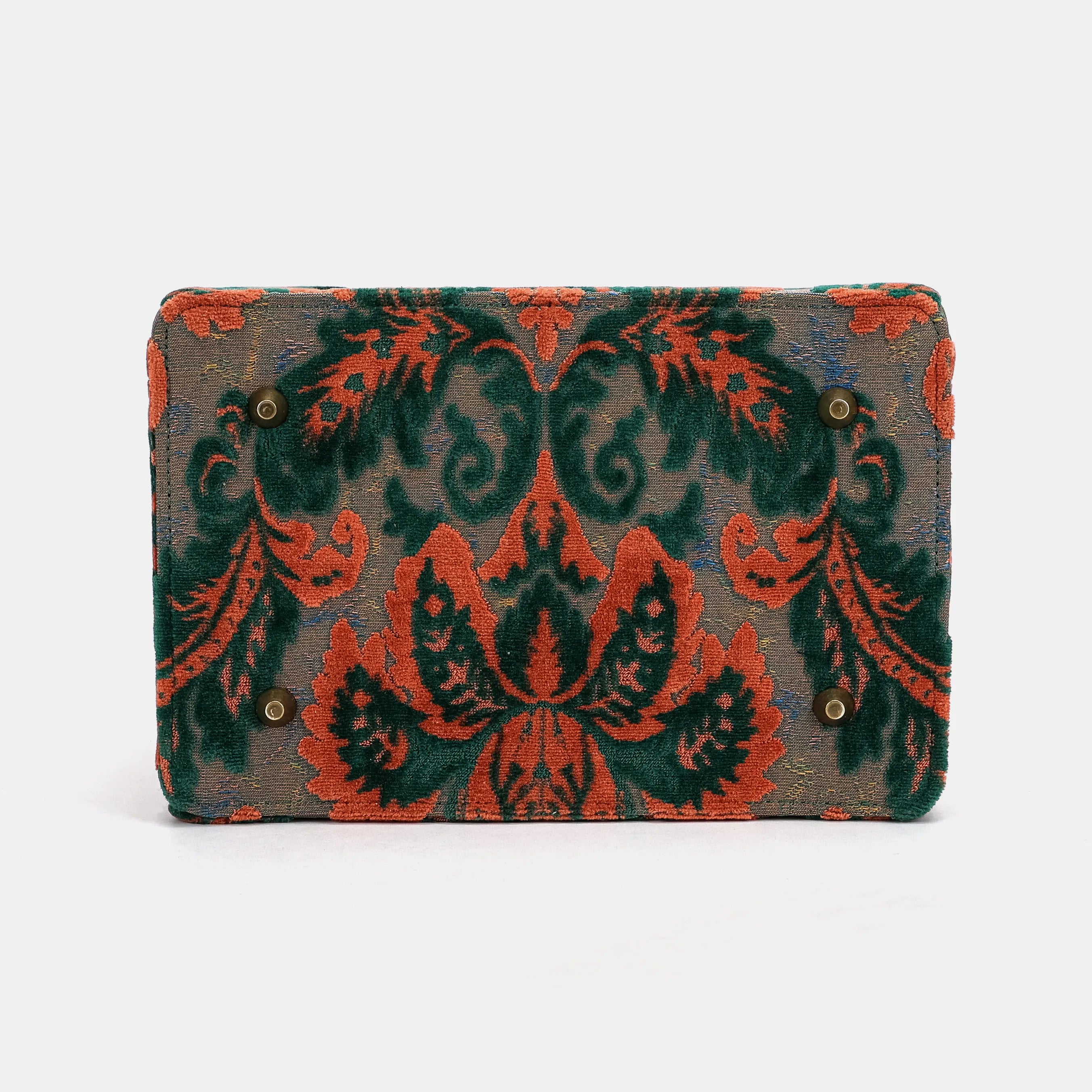 Burnout Velvet Revival Jade Vivienne Carpet Purse Gladstone Bag bottom