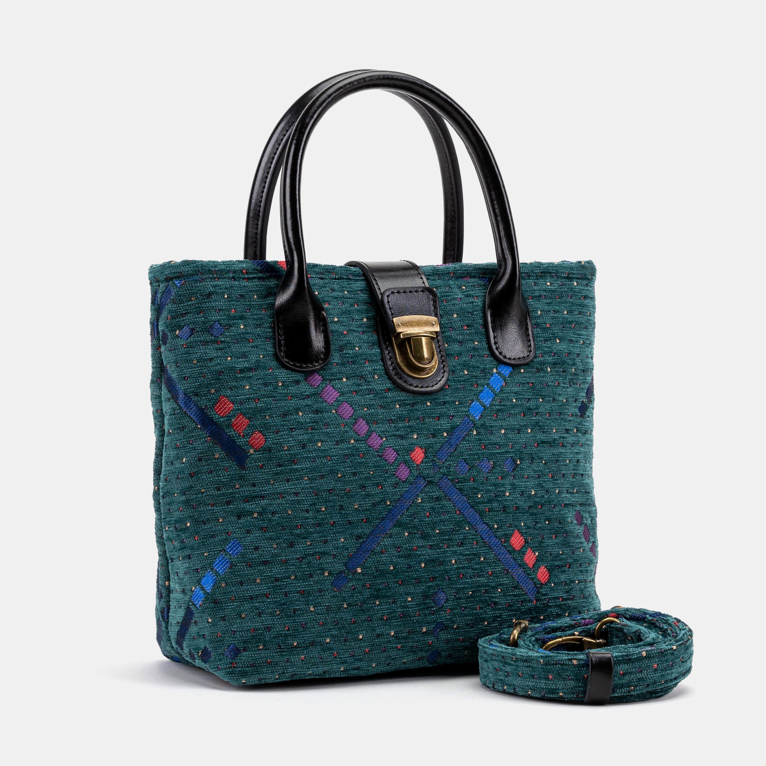 PDX Portland Airport Tuck Lock Carpet Satchel front side