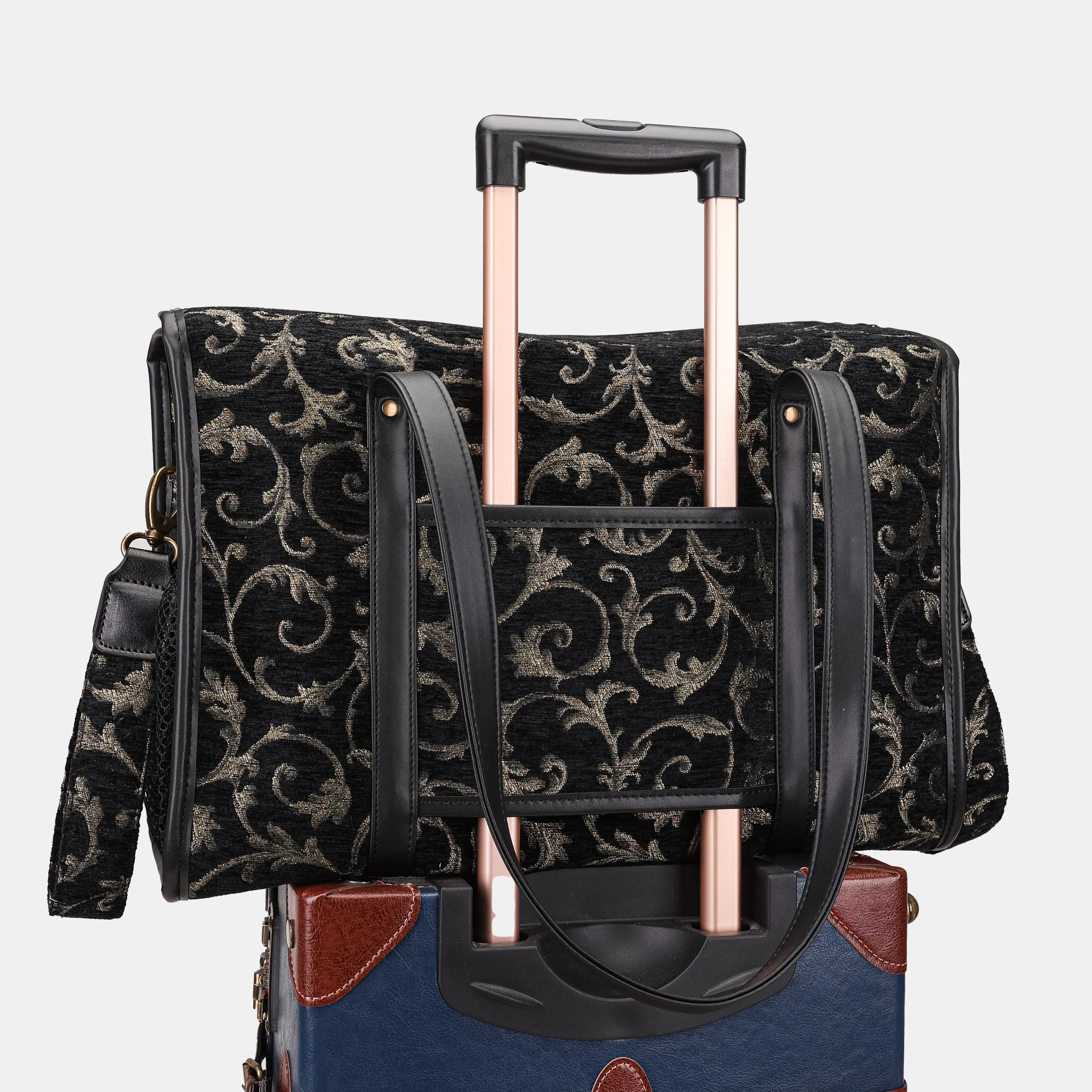 Vintage Scroll Black Green Vintage Carpet Diaper Bag of America luggage sleeve