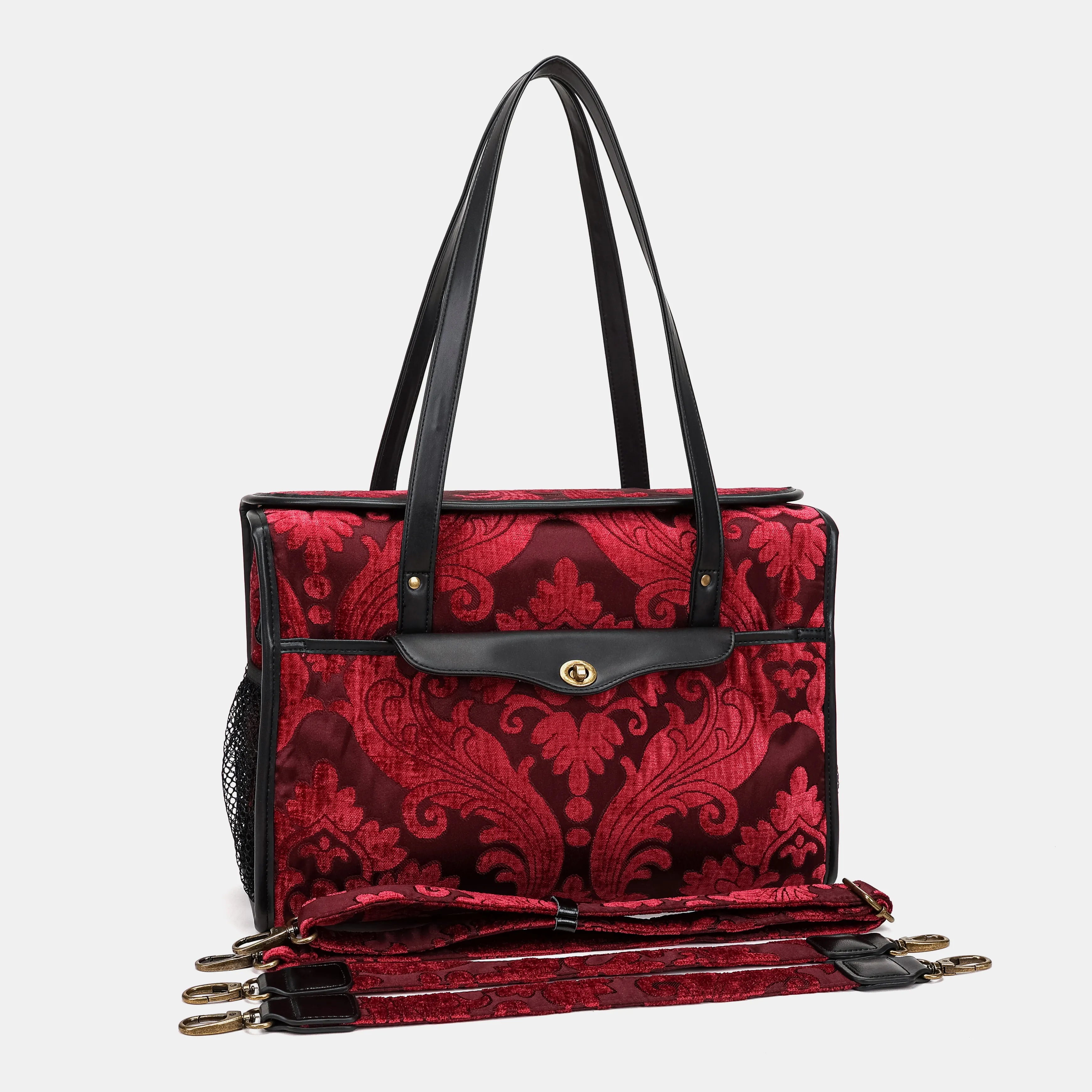 Queen Wine Vintage Carpet Diaper Bag Carpetbag of America with straps