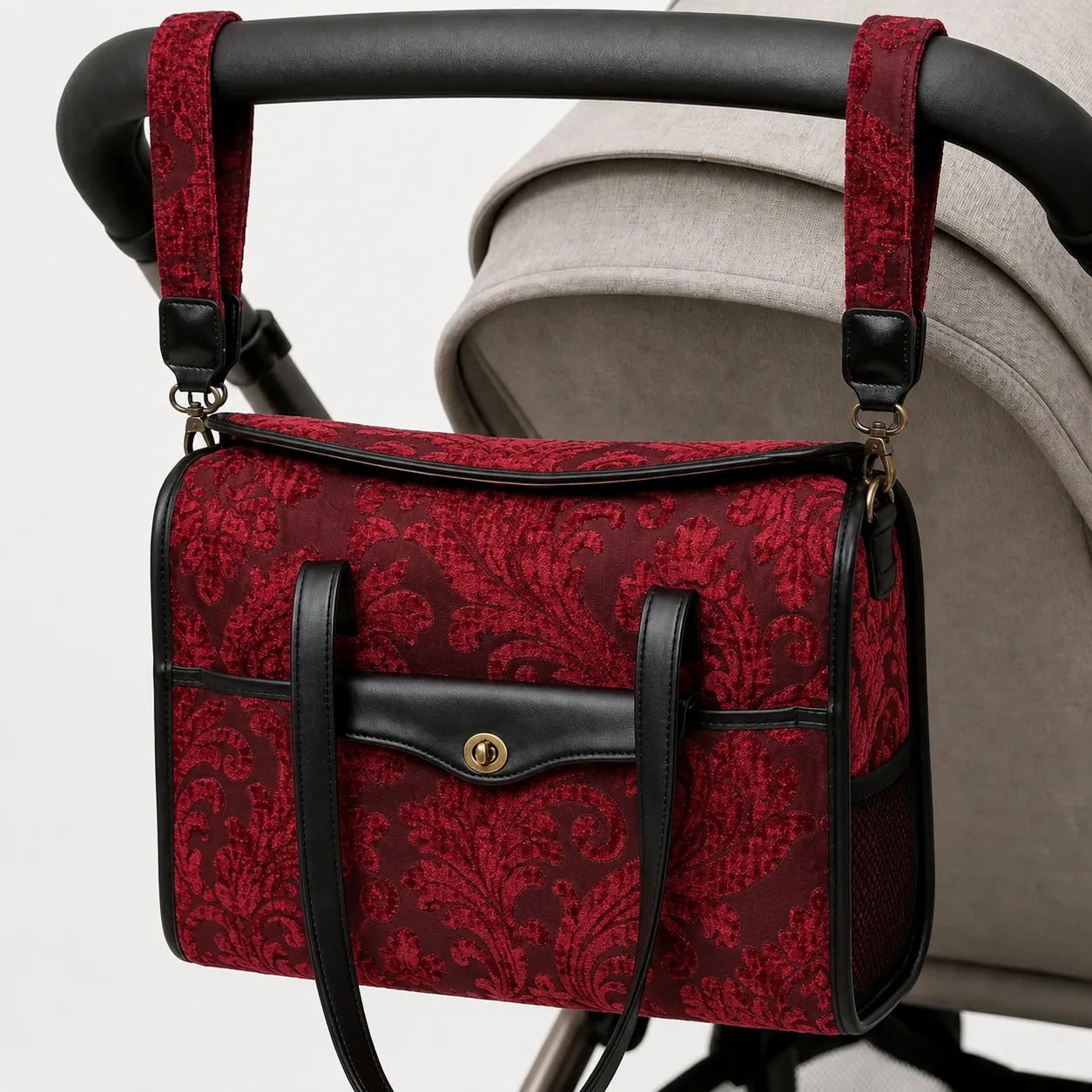 Queen Wine Vintage Carpet Diaper Bag Carpetbag of America hang