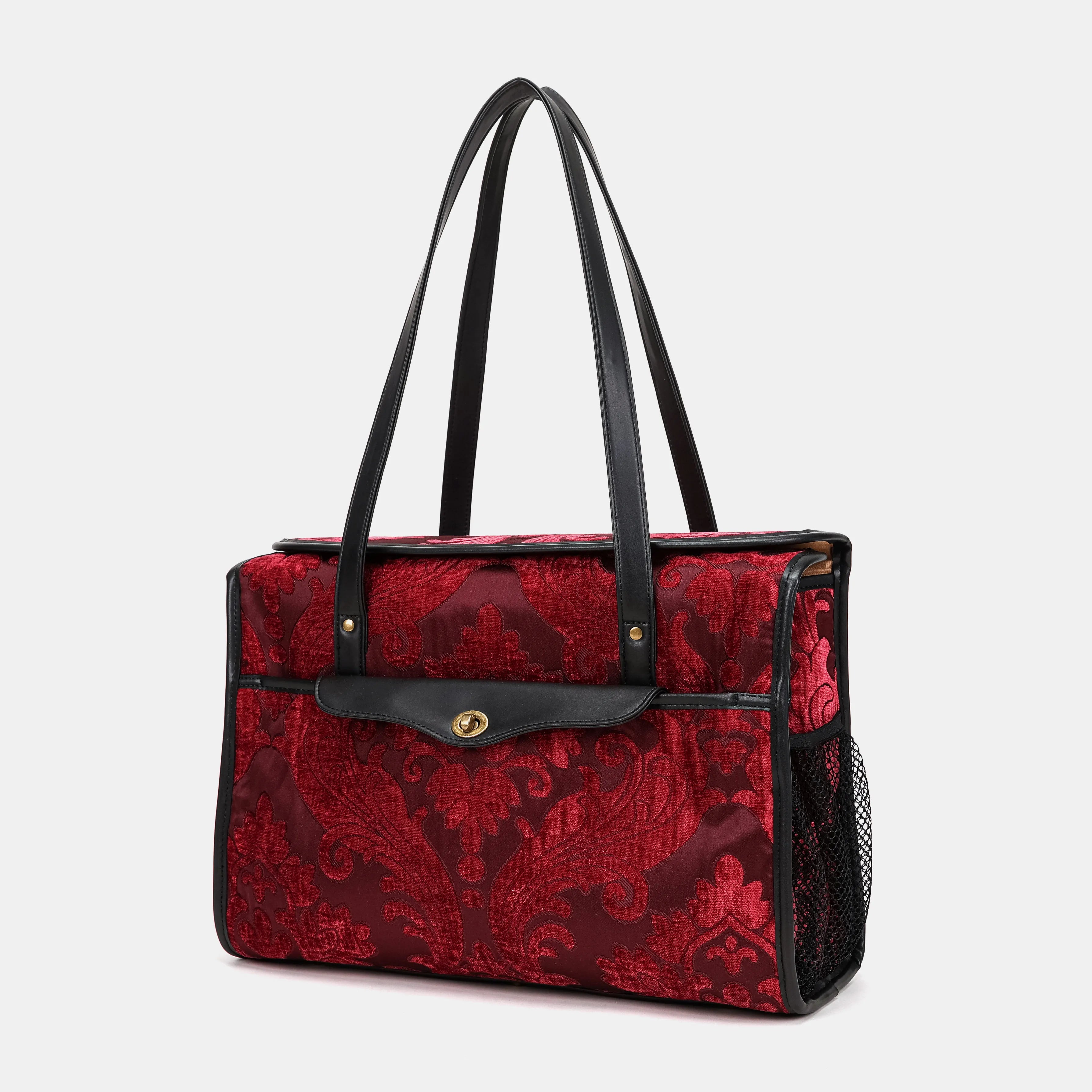 Queen Wine Vintage Carpet Diaper Bag Carpetbag of America front side