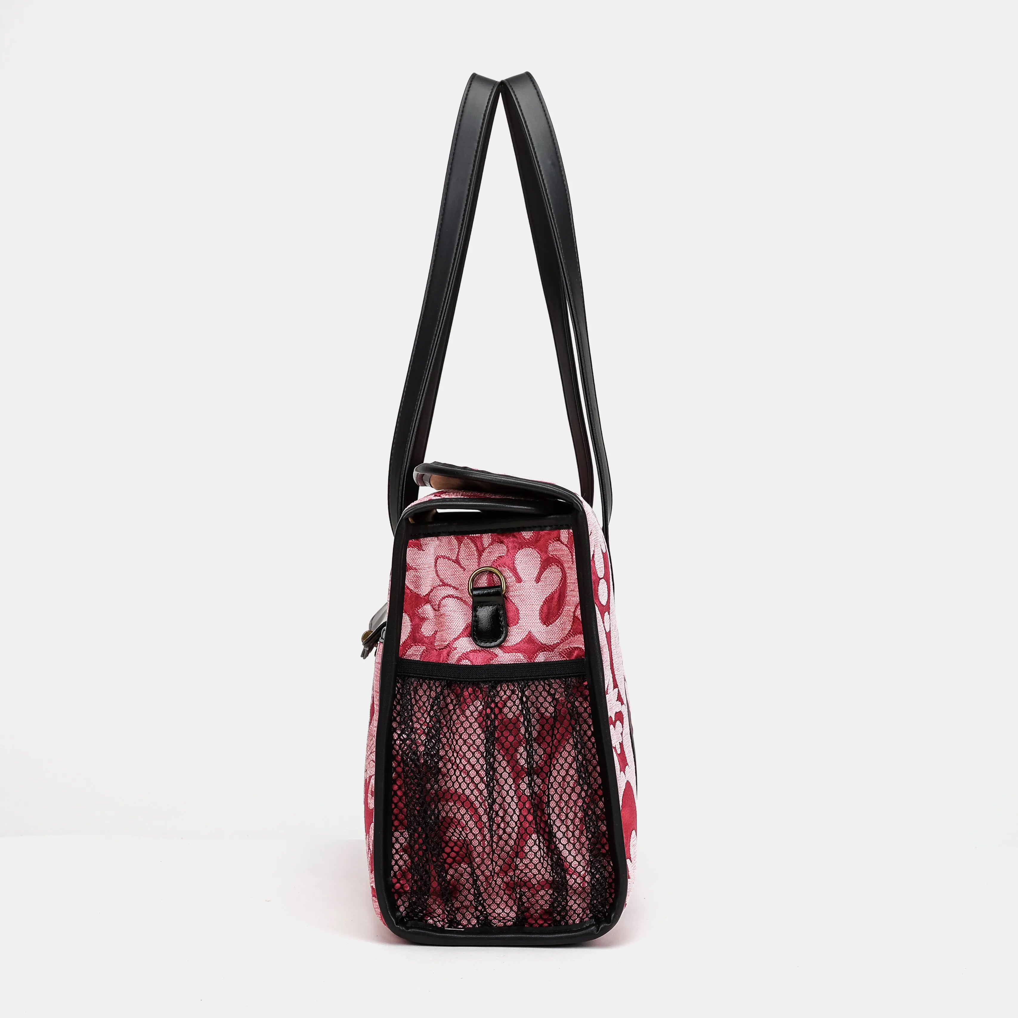Queen Rose Pink Vintage Carpet Diaper Bag carpetbag of America side